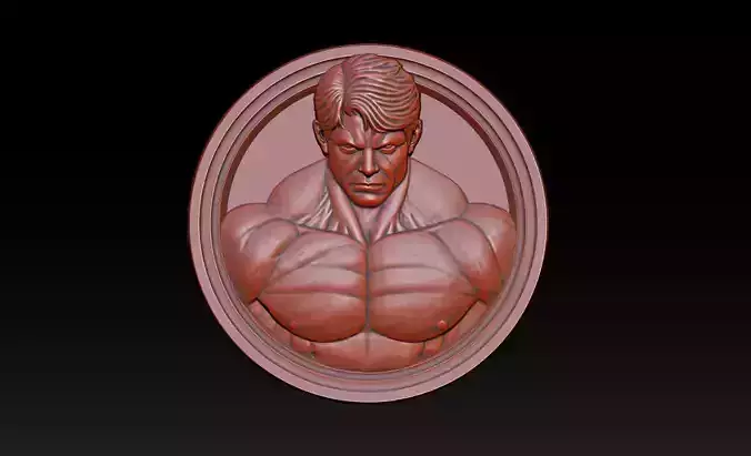 Male Bodybuilder Bas Relief 3D print model