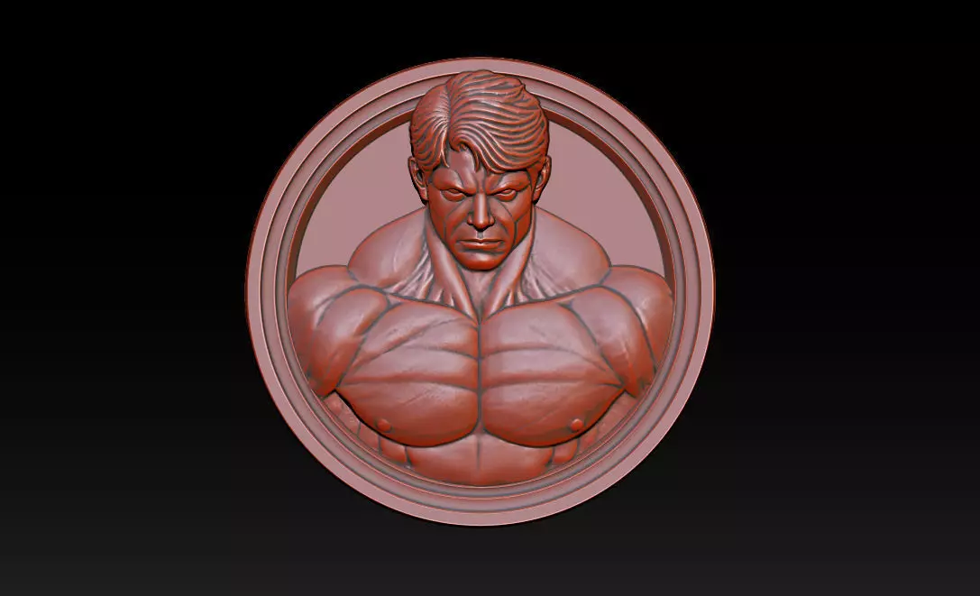 Male Bodybuilder Bas Relief 3D print model_0