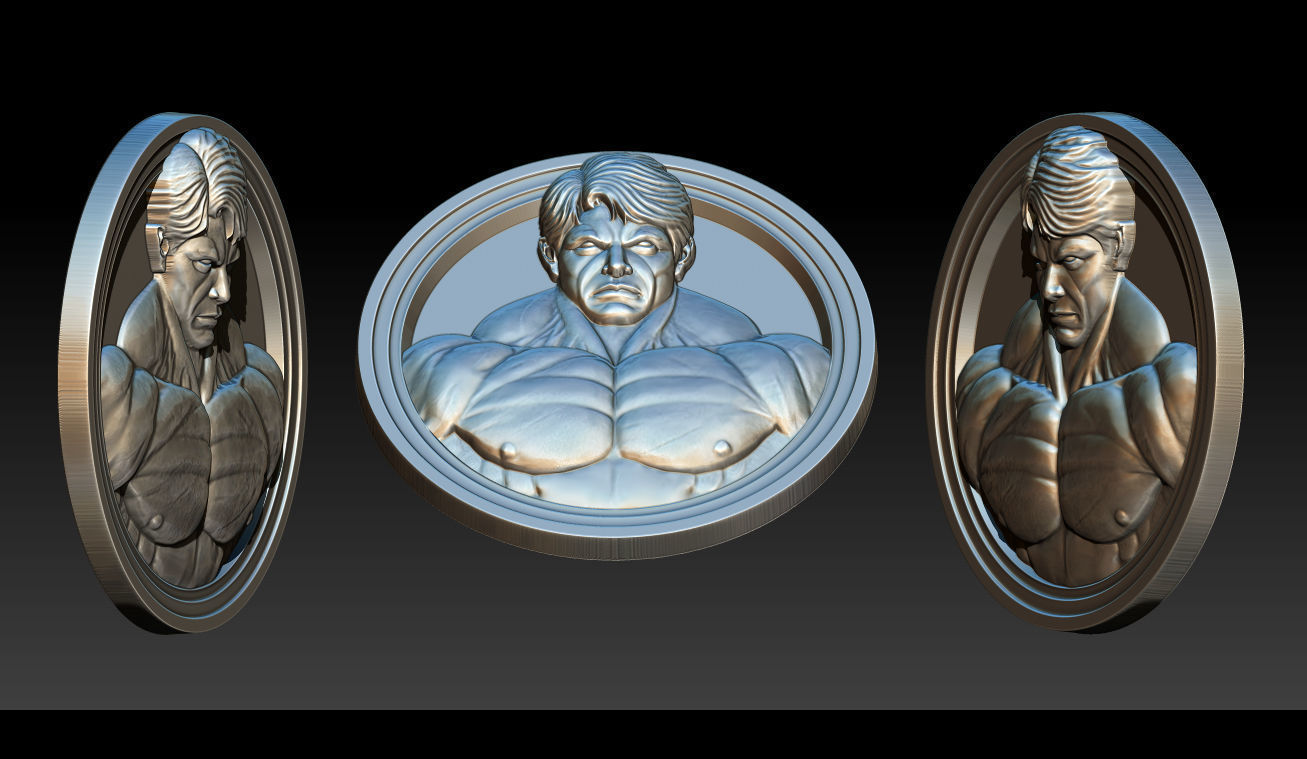Male Bodybuilder Bas Relief 3D print model_7