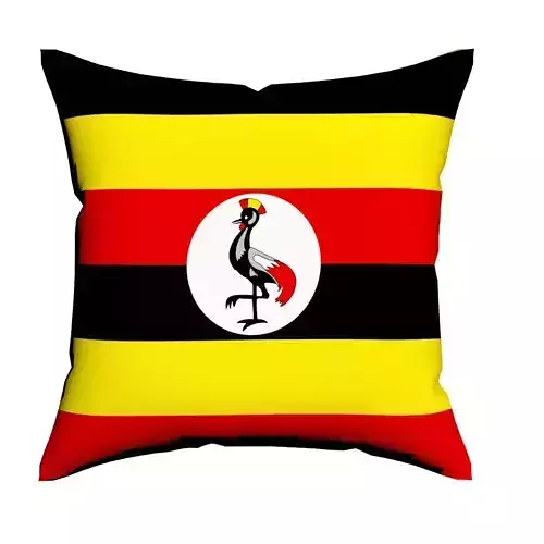 Uganda Flag square Cotton Pillow