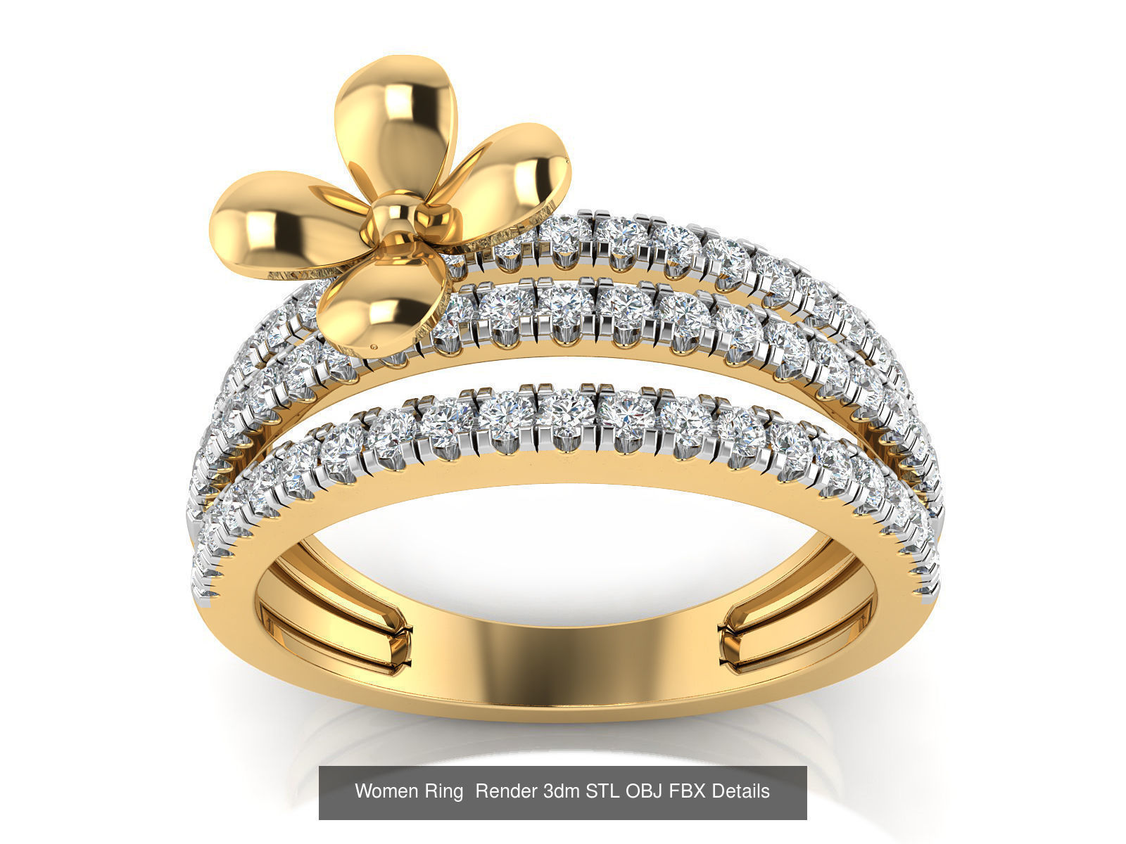 101 Women Ring Render 3dm STL OBJ FBX Details 3D Model Collection_124