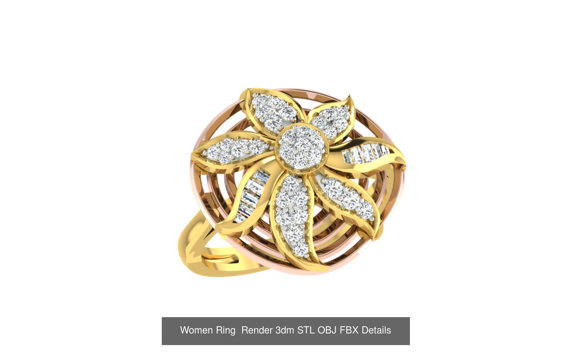 101 Women Ring Render 3dm STL OBJ FBX Details 3D Model Collection_48