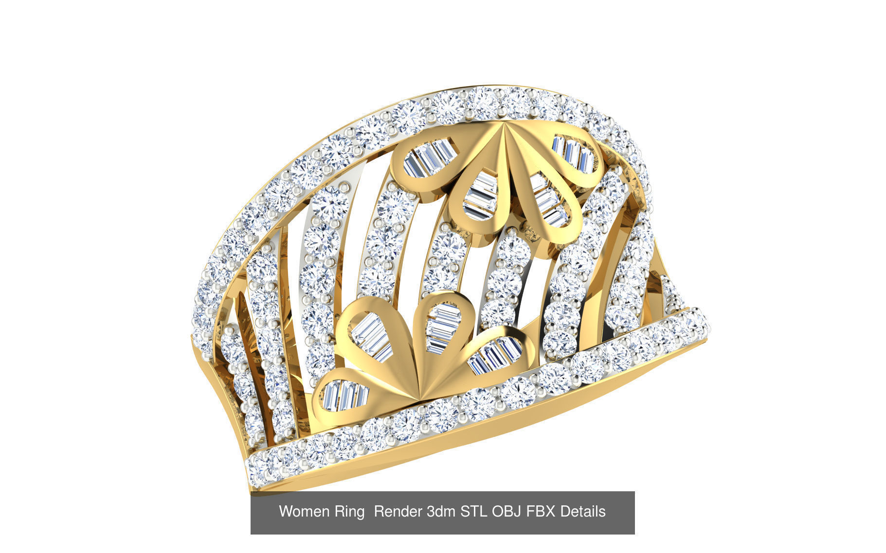 101 Women Ring Render 3dm STL OBJ FBX Details 3D Model Collection_63