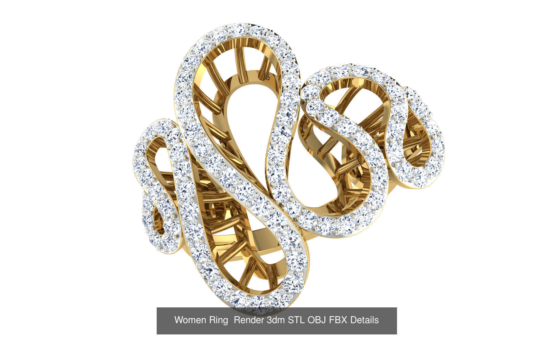 101 Women Ring Render 3dm STL OBJ FBX Details 3D Model Collection_58