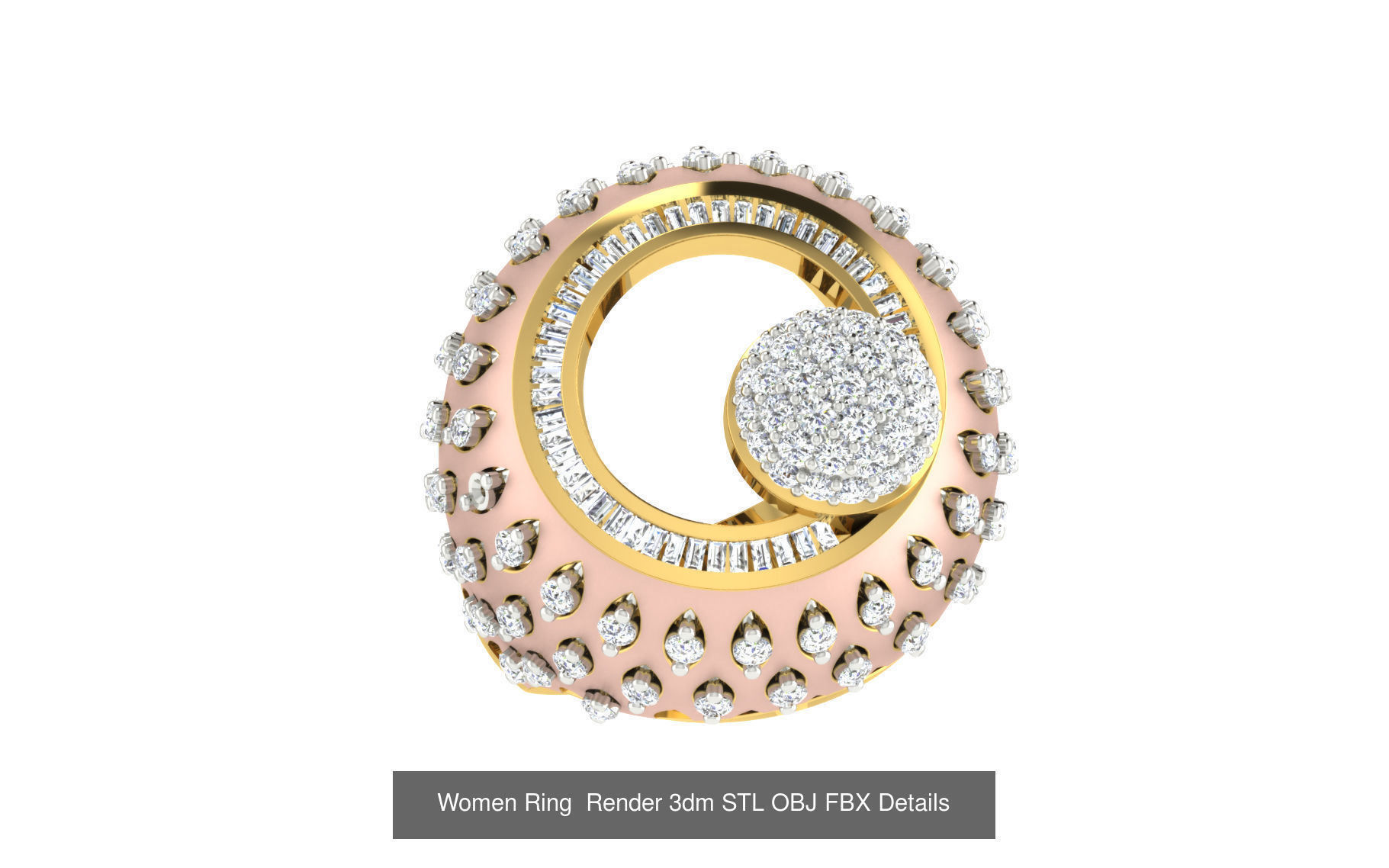 101 Women Ring Render 3dm STL OBJ FBX Details 3D Model Collection_54
