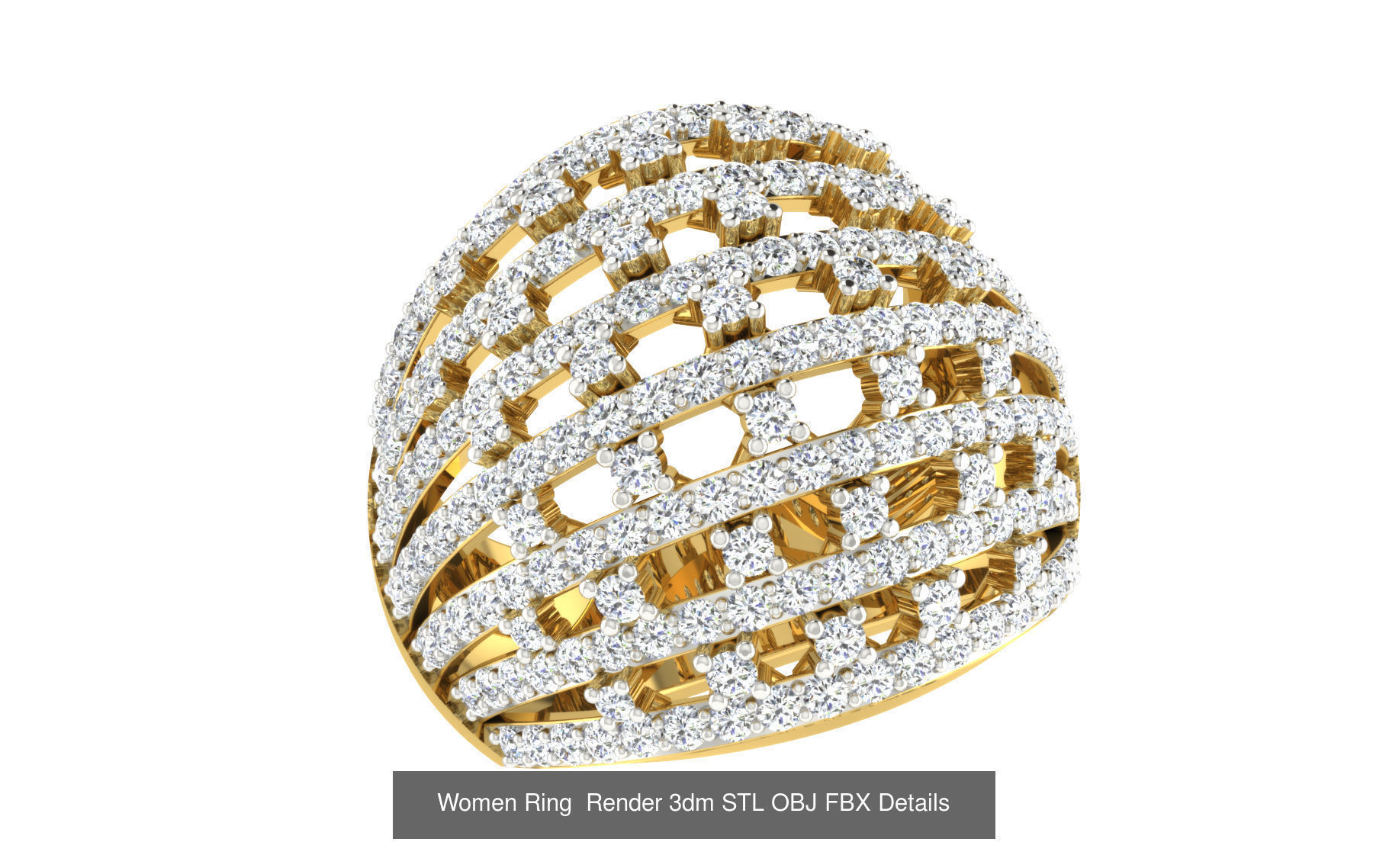 101 Women Ring Render 3dm STL OBJ FBX Details 3D Model Collection_33