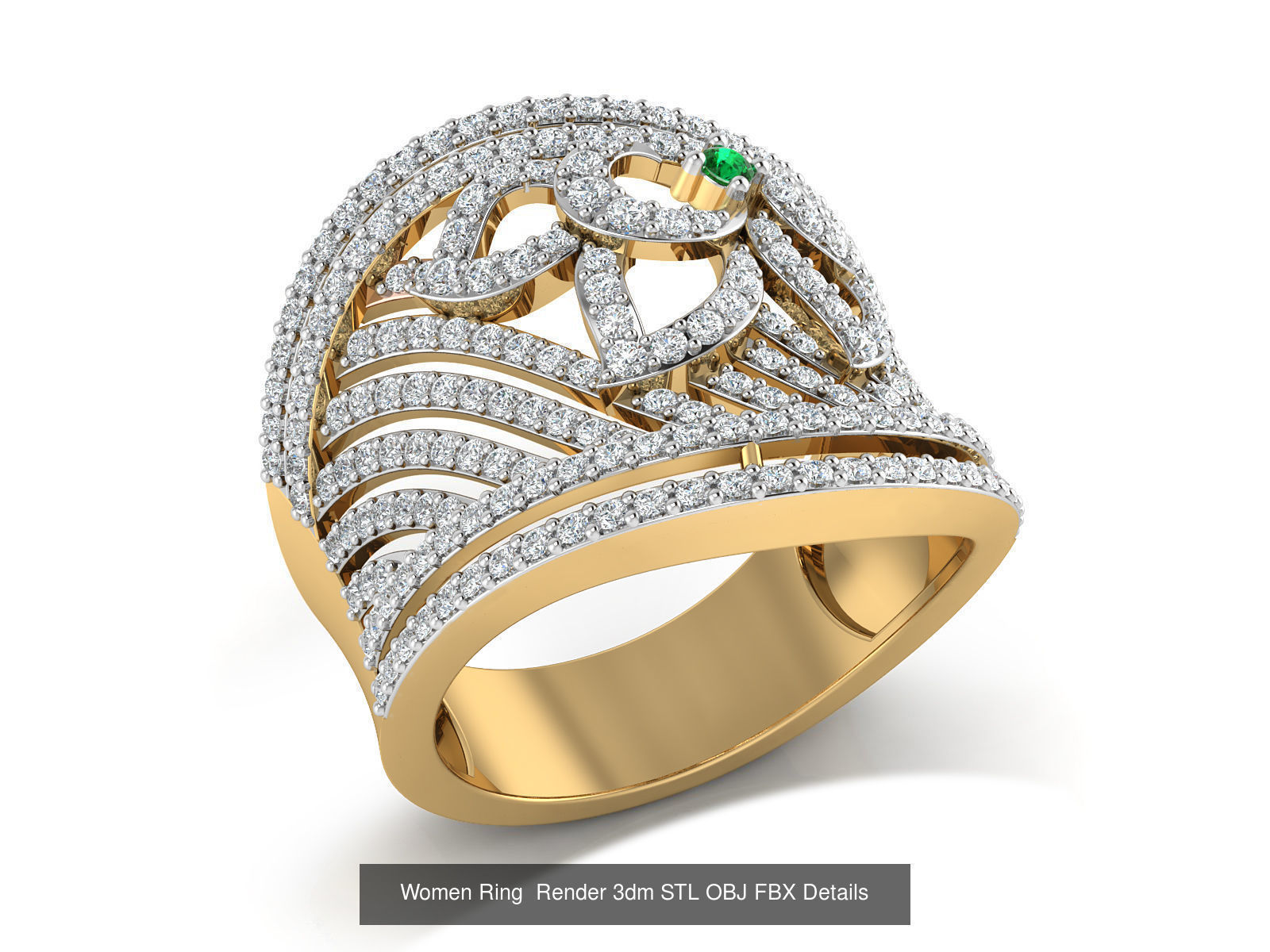 101 Women Ring Render 3dm STL OBJ FBX Details 3D Model Collection_94