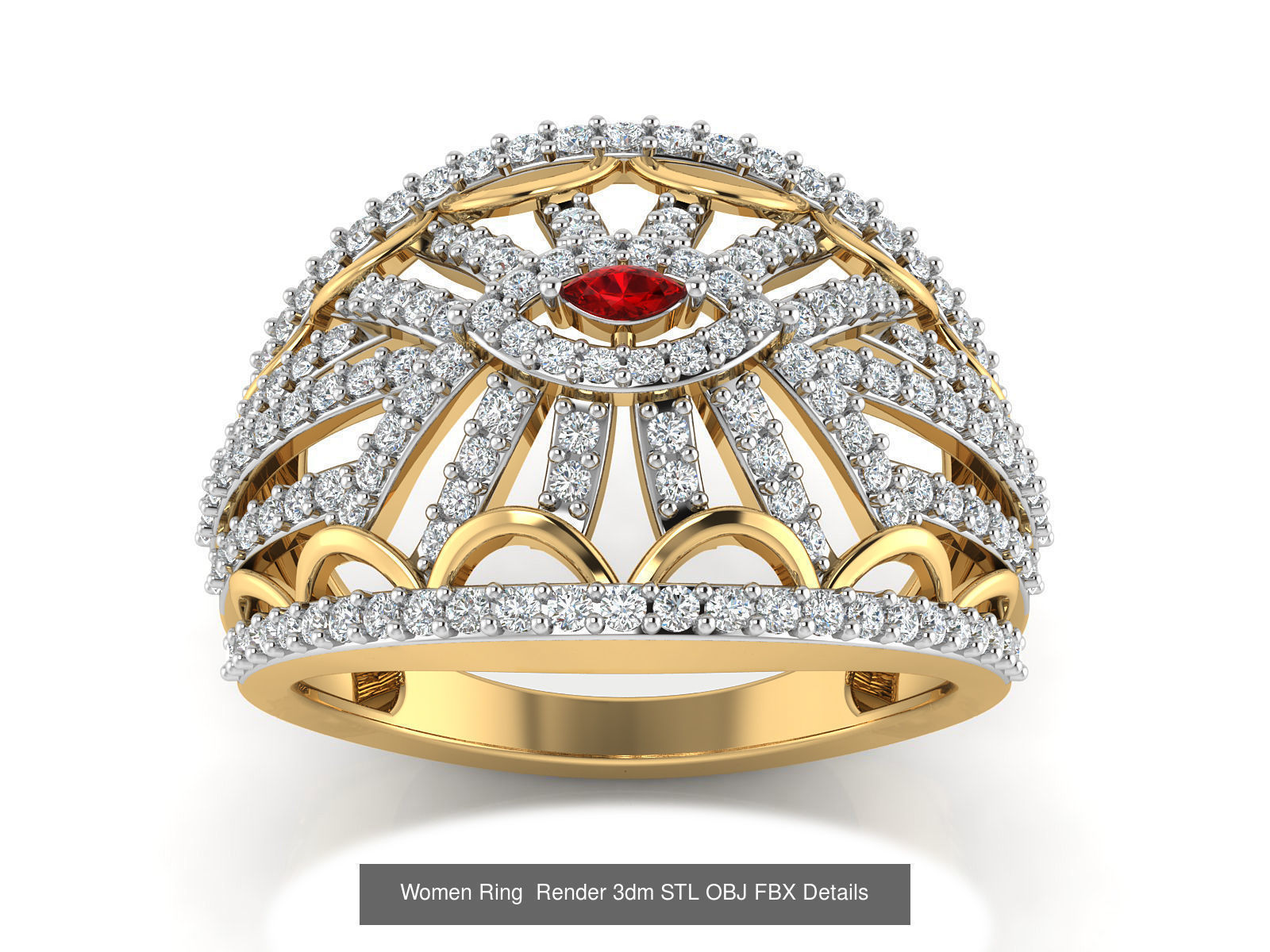 101 Women Ring Render 3dm STL OBJ FBX Details 3D Model Collection_103