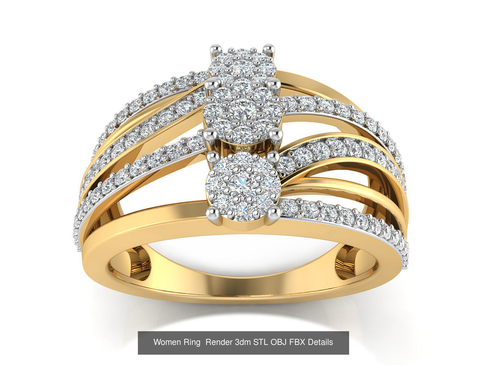101 Women Ring Render 3dm STL OBJ FBX Details 3D Model Collection_110