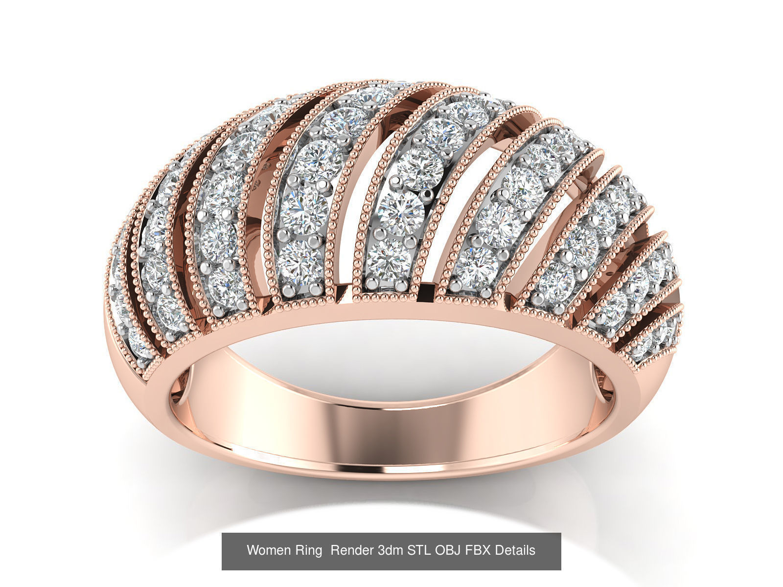 101 Women Ring Render 3dm STL OBJ FBX Details 3D Model Collection_115