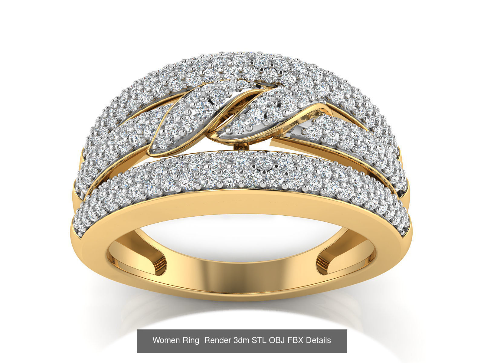 101 Women Ring Render 3dm STL OBJ FBX Details 3D Model Collection_117