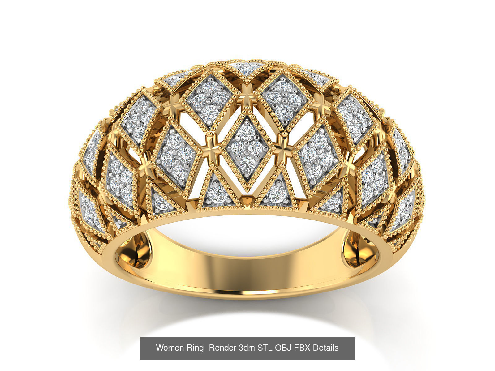 101 Women Ring Render 3dm STL OBJ FBX Details 3D Model Collection_112