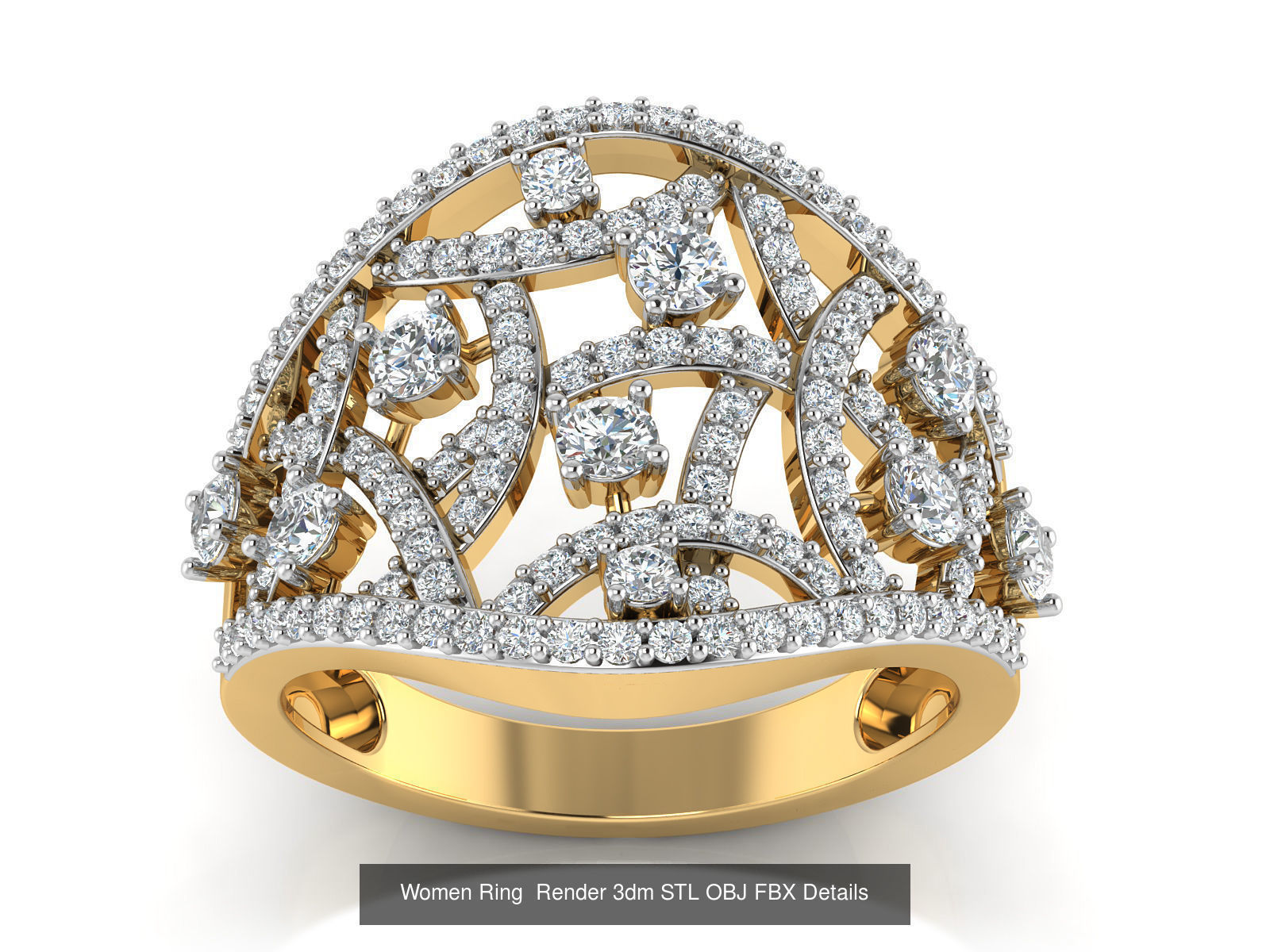 101 Women Ring Render 3dm STL OBJ FBX Details 3D Model Collection_98
