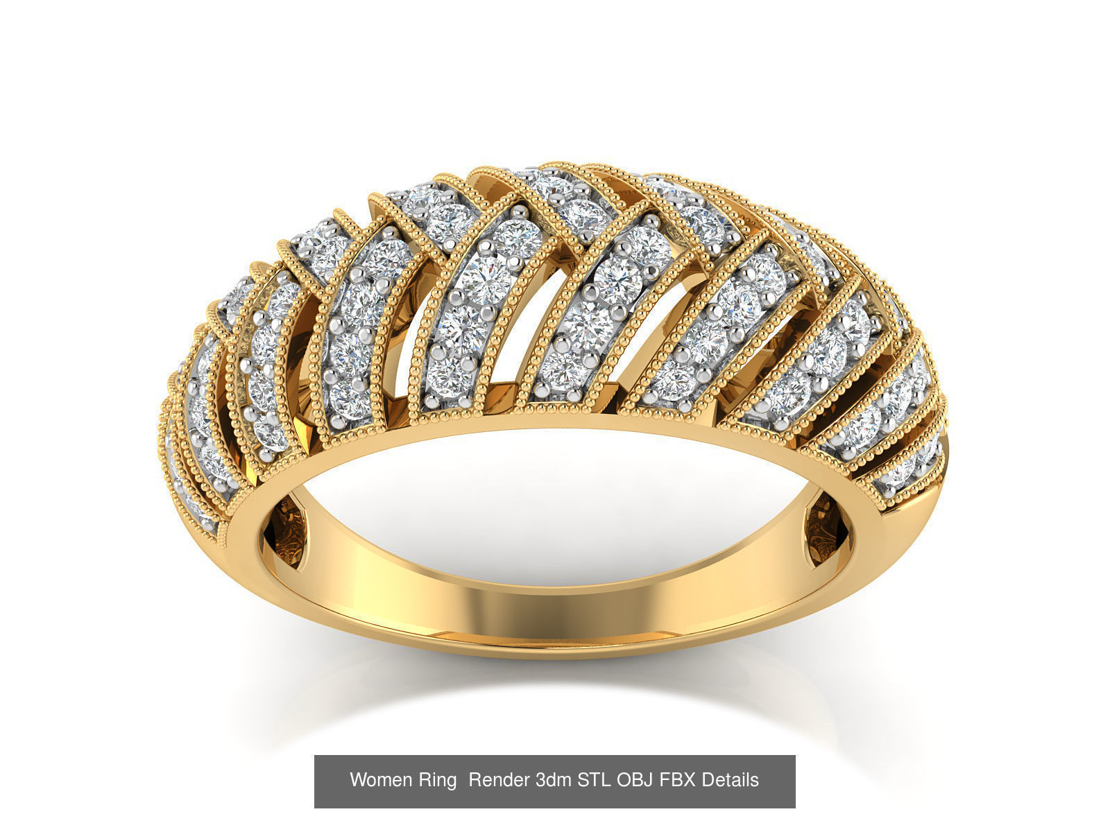 101 Women Ring Render 3dm STL OBJ FBX Details 3D Model Collection_113