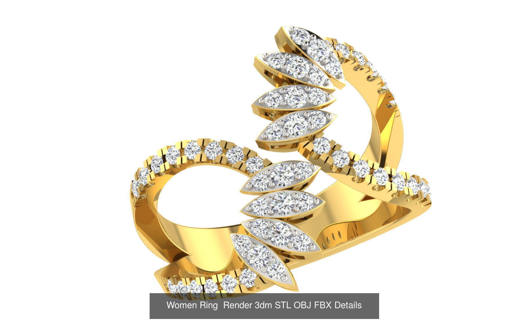 101 Women Ring Render 3dm STL OBJ FBX Details 3D Model Collection_34