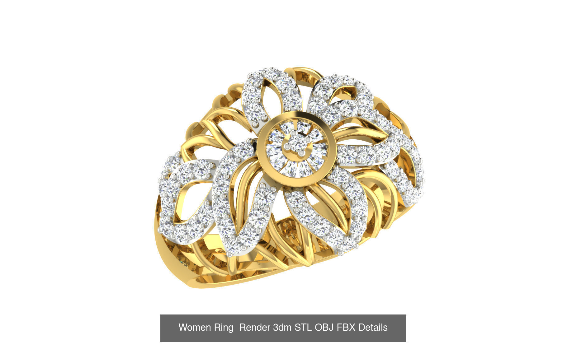 101 Women Ring Render 3dm STL OBJ FBX Details 3D Model Collection_55