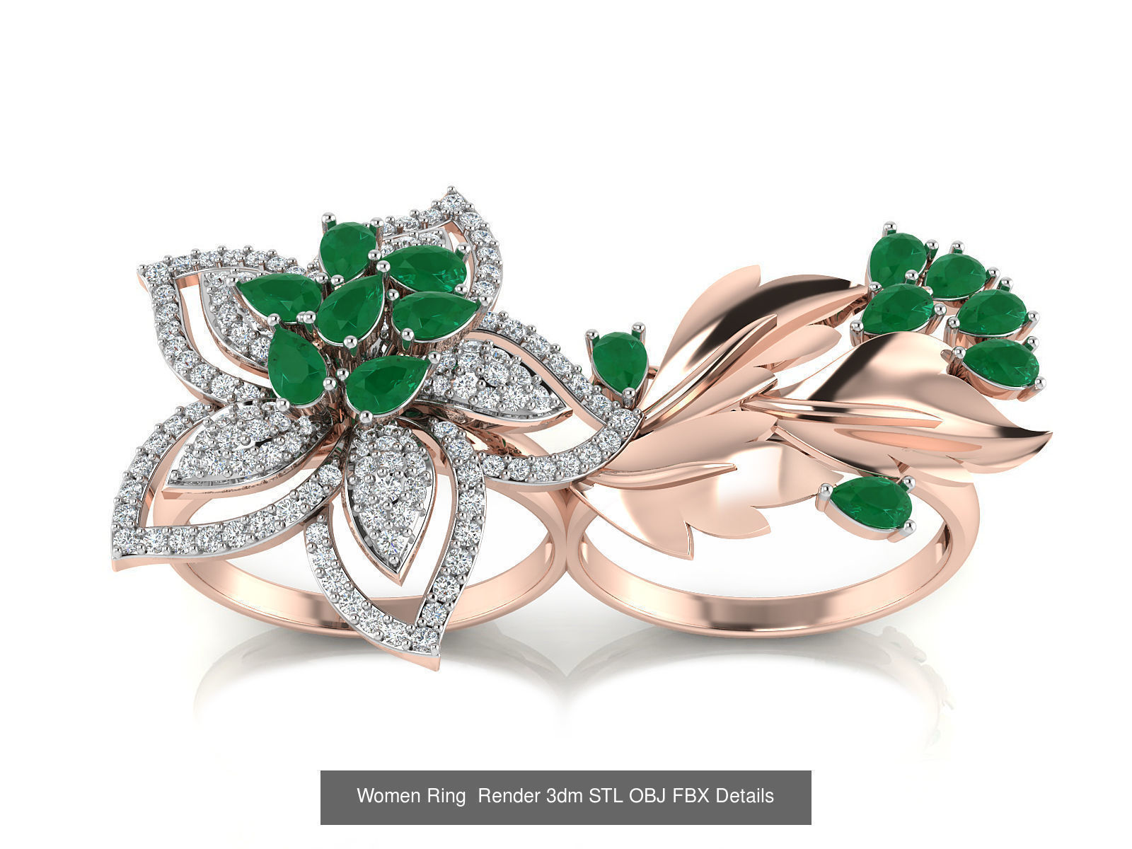 101 Women Ring Render 3dm STL OBJ FBX Details 3D Model Collection_100