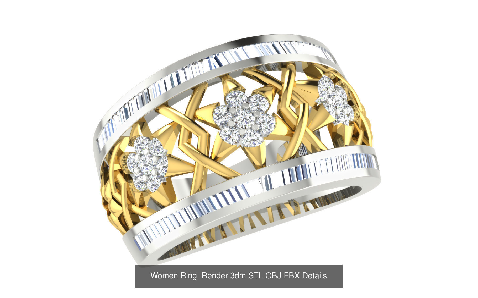 101 Women Ring Render 3dm STL OBJ FBX Details 3D Model Collection_36