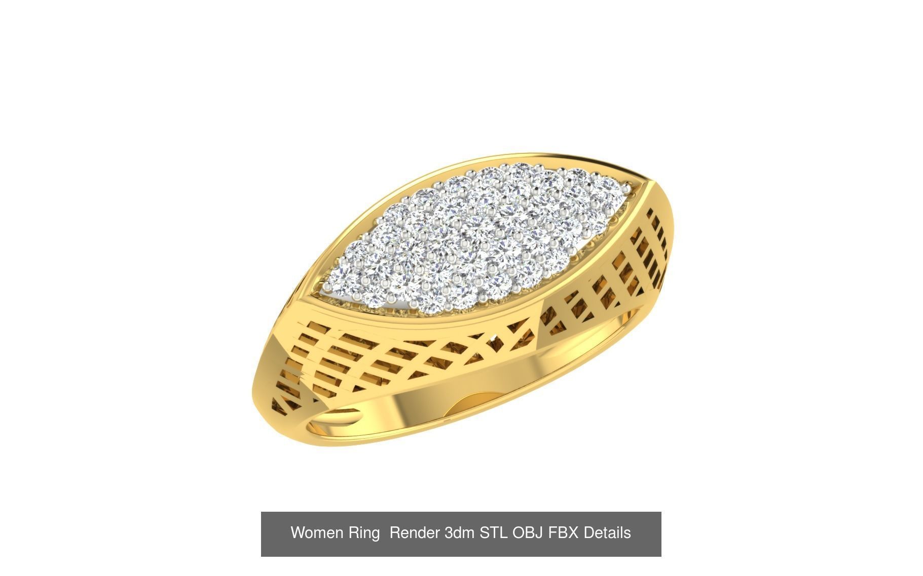101 Women Ring Render 3dm STL OBJ FBX Details 3D Model Collection_30