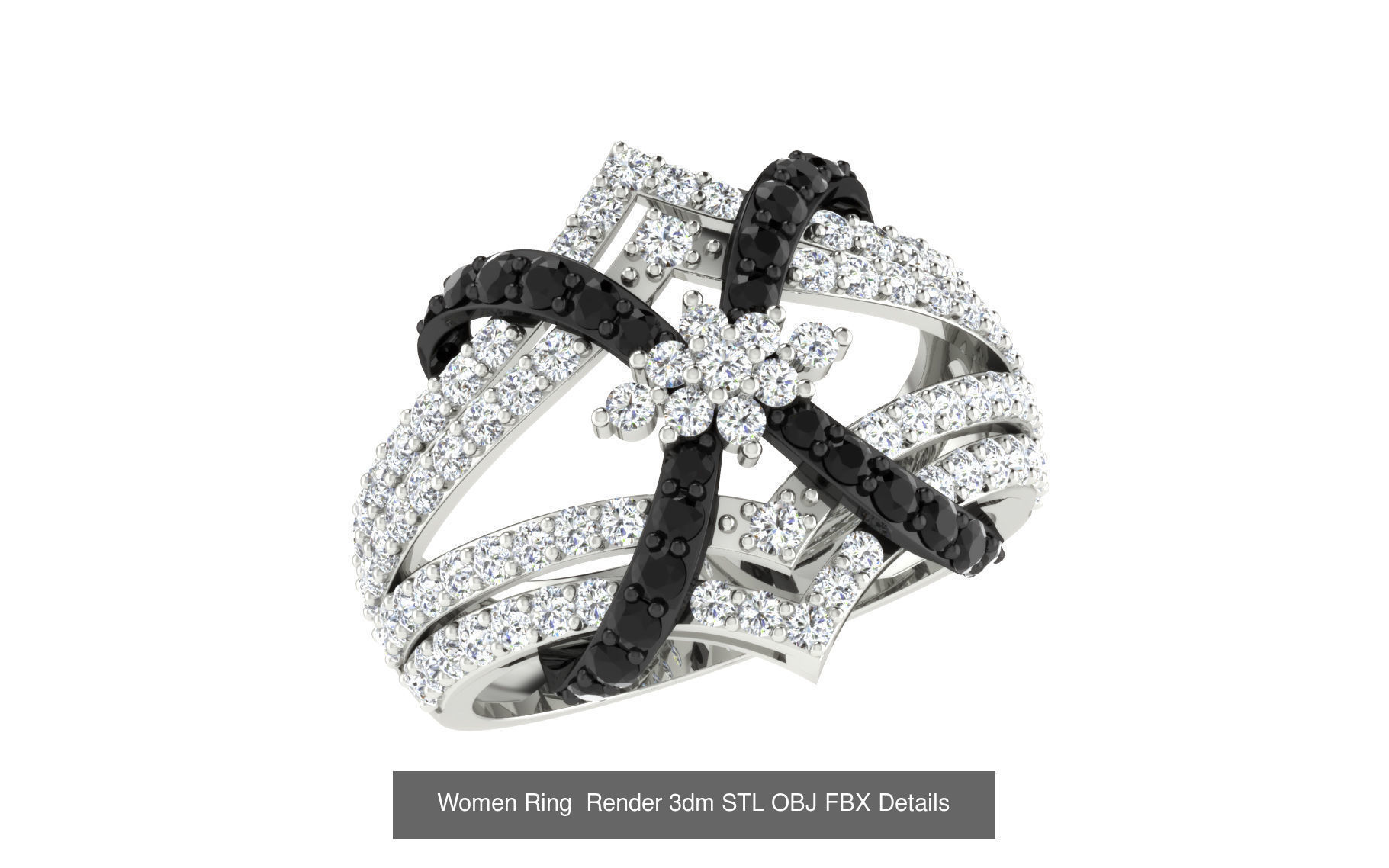 101 Women Ring Render 3dm STL OBJ FBX Details 3D Model Collection_40