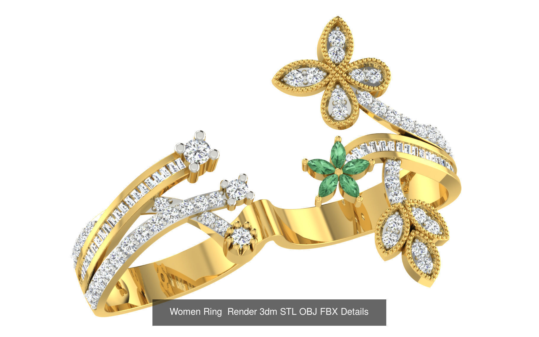 101 Women Ring Render 3dm STL OBJ FBX Details 3D Model Collection_49