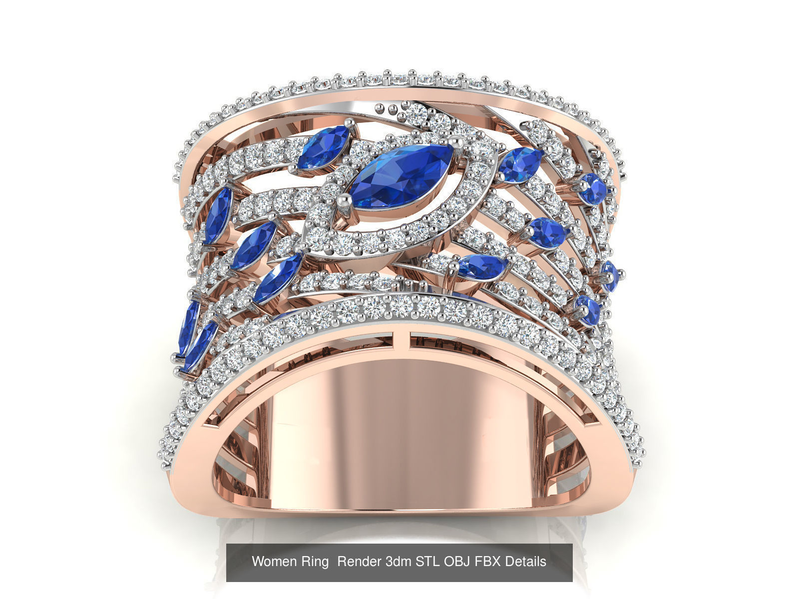 101 Women Ring Render 3dm STL OBJ FBX Details 3D Model Collection_97