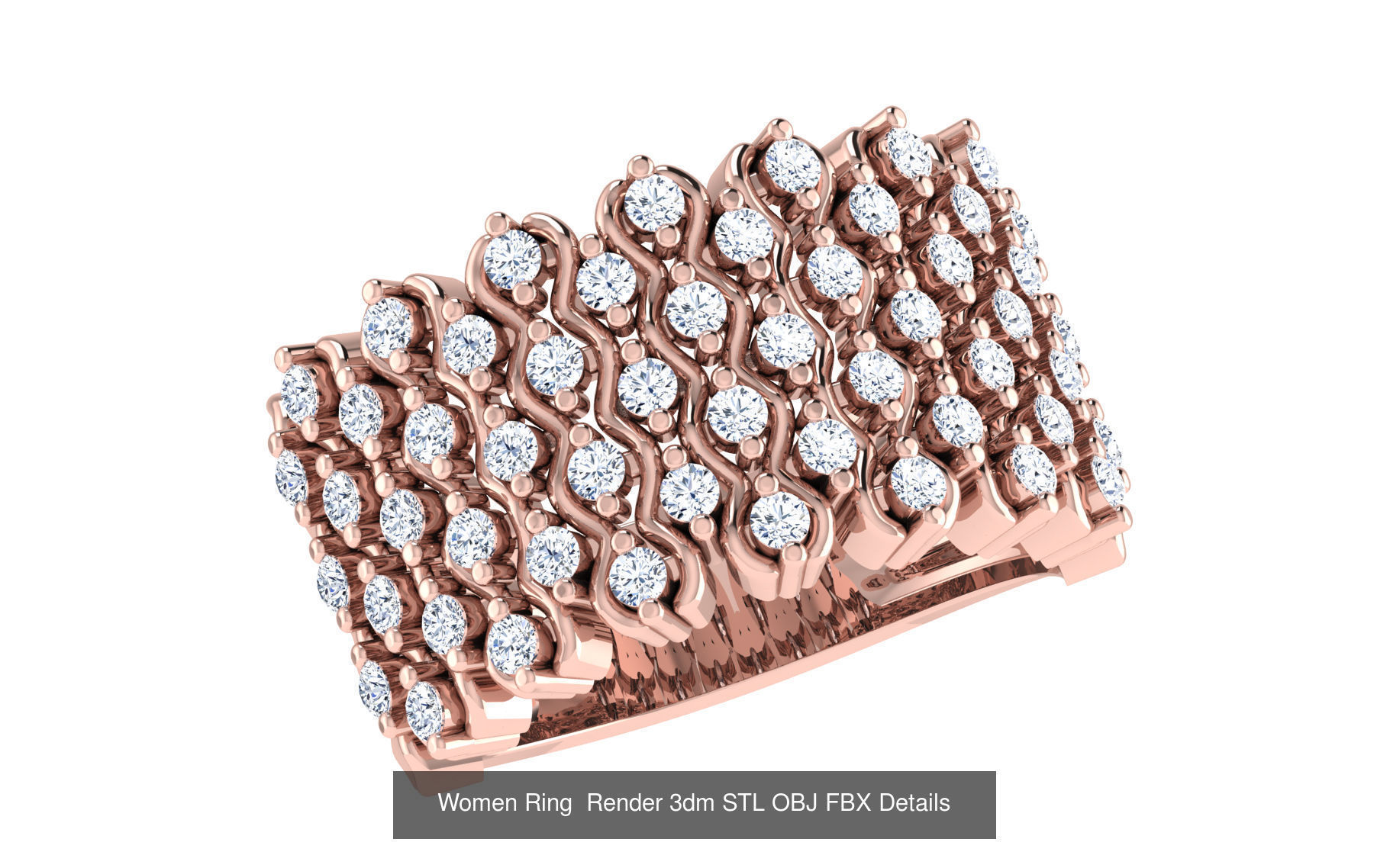 101 Women Ring Render 3dm STL OBJ FBX Details 3D Model Collection_66
