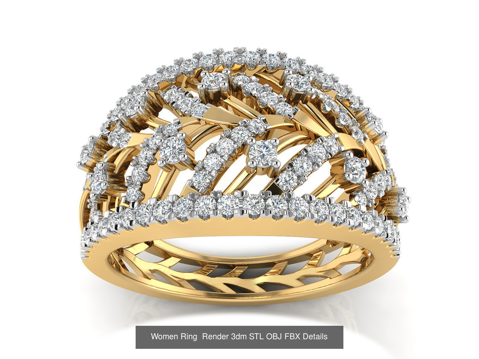 101 Women Ring Render 3dm STL OBJ FBX Details 3D Model Collection_128