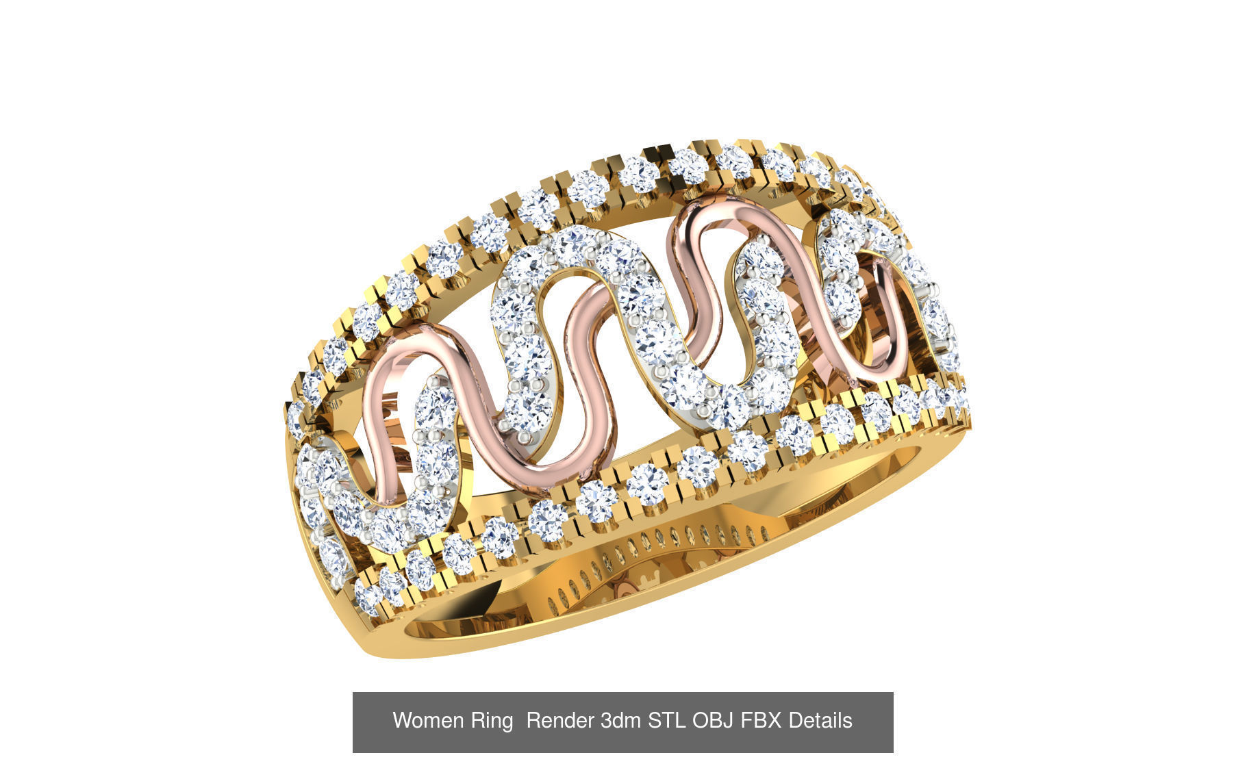 101 Women Ring Render 3dm STL OBJ FBX Details 3D Model Collection_62