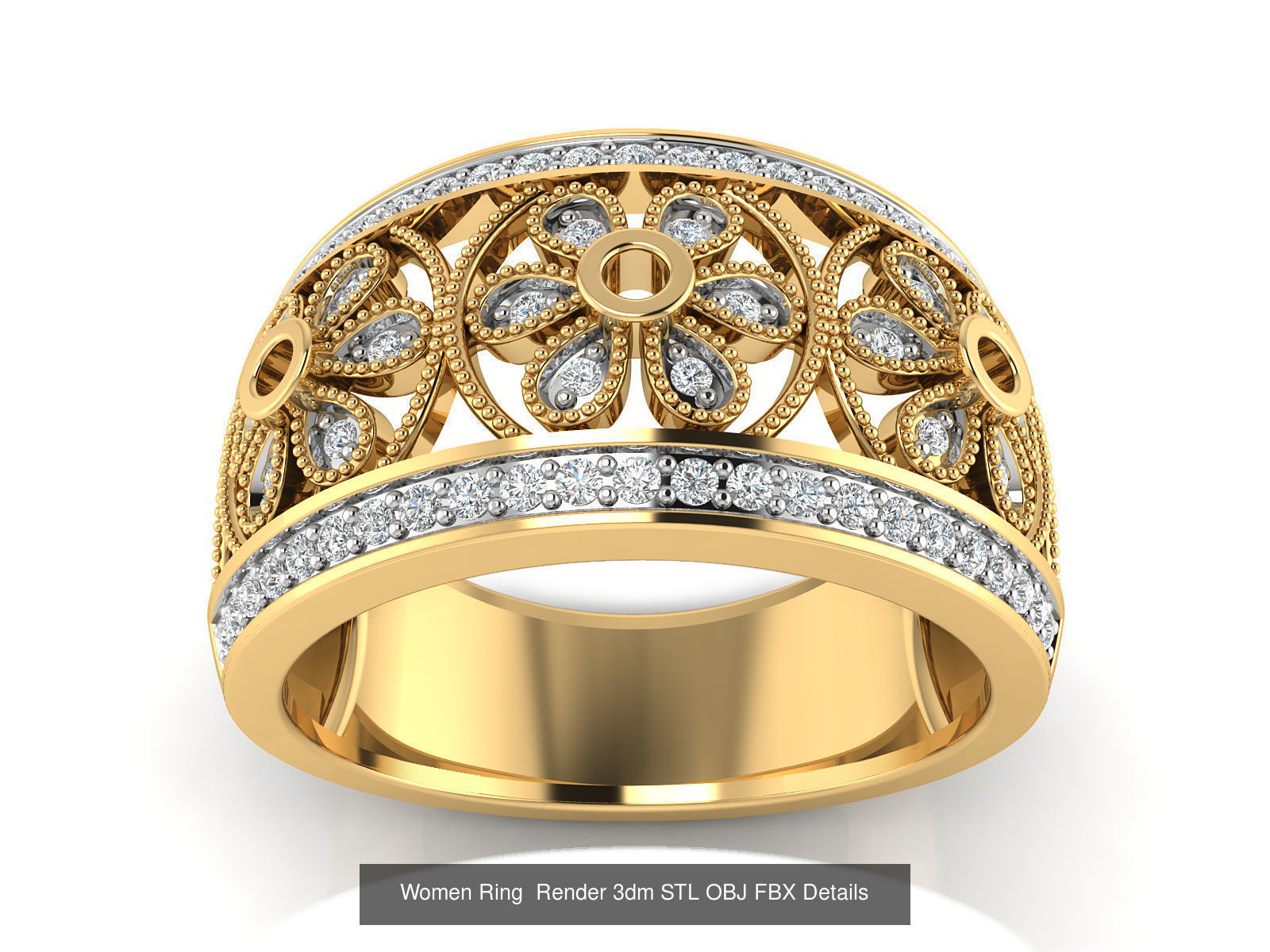 101 Women Ring Render 3dm STL OBJ FBX Details 3D Model Collection_120