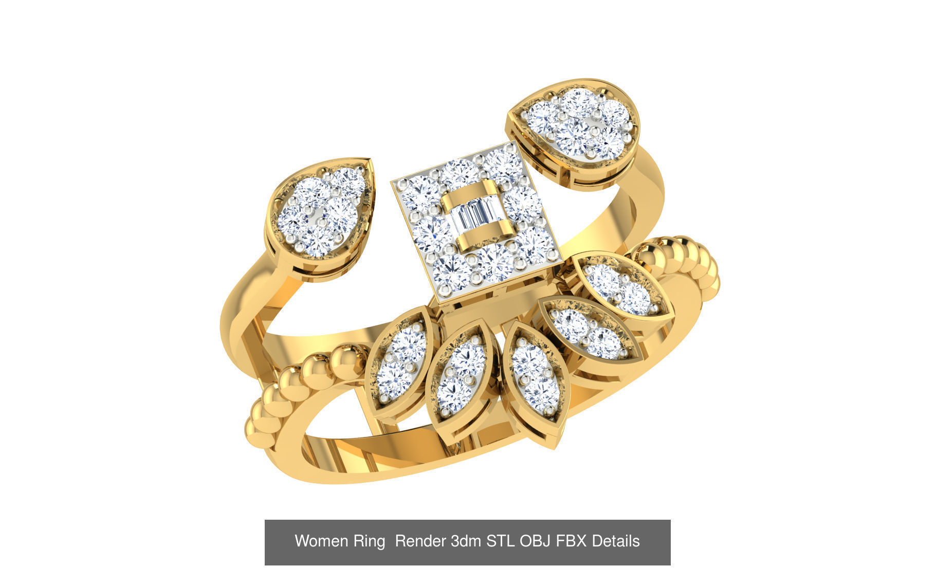 101 Women Ring Render 3dm STL OBJ FBX Details 3D Model Collection_64