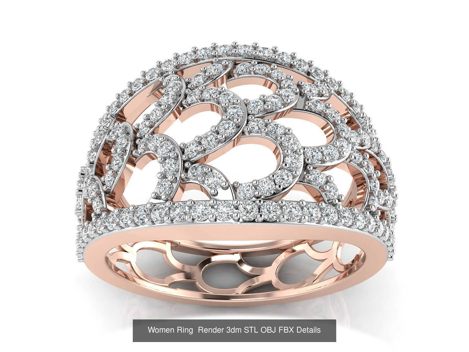 101 Women Ring Render 3dm STL OBJ FBX Details 3D Model Collection_91