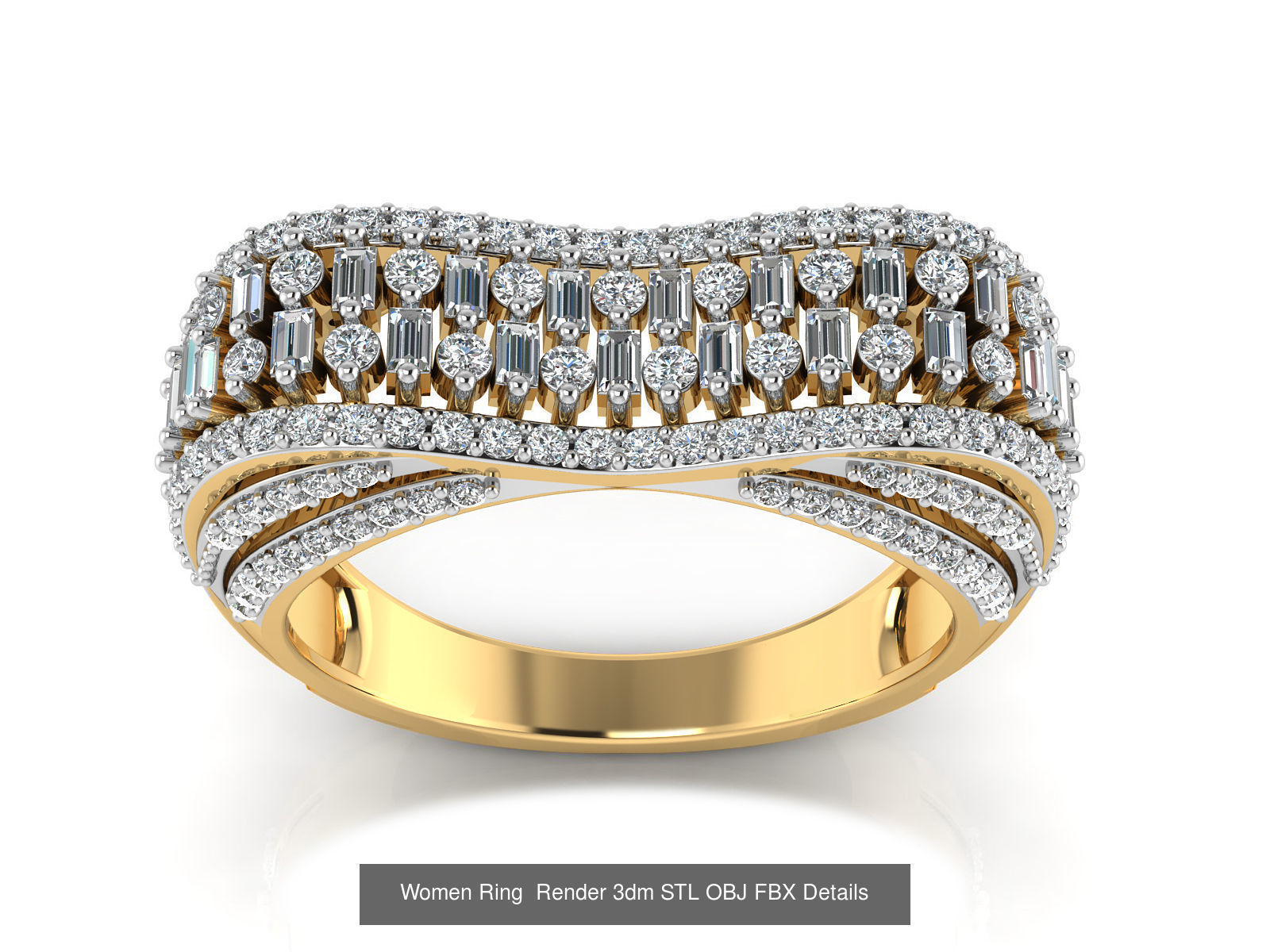 101 Women Ring Render 3dm STL OBJ FBX Details 3D Model Collection_95