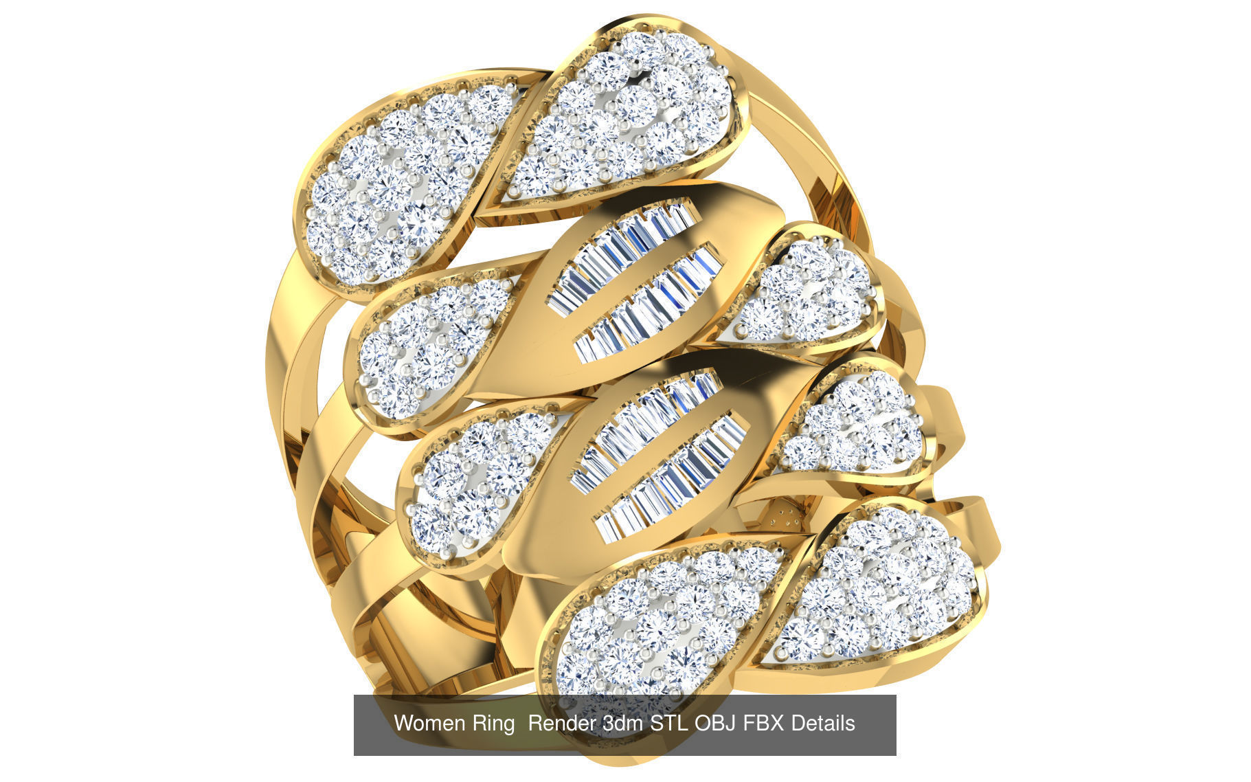 101 Women Ring Render 3dm STL OBJ FBX Details 3D Model Collection_57