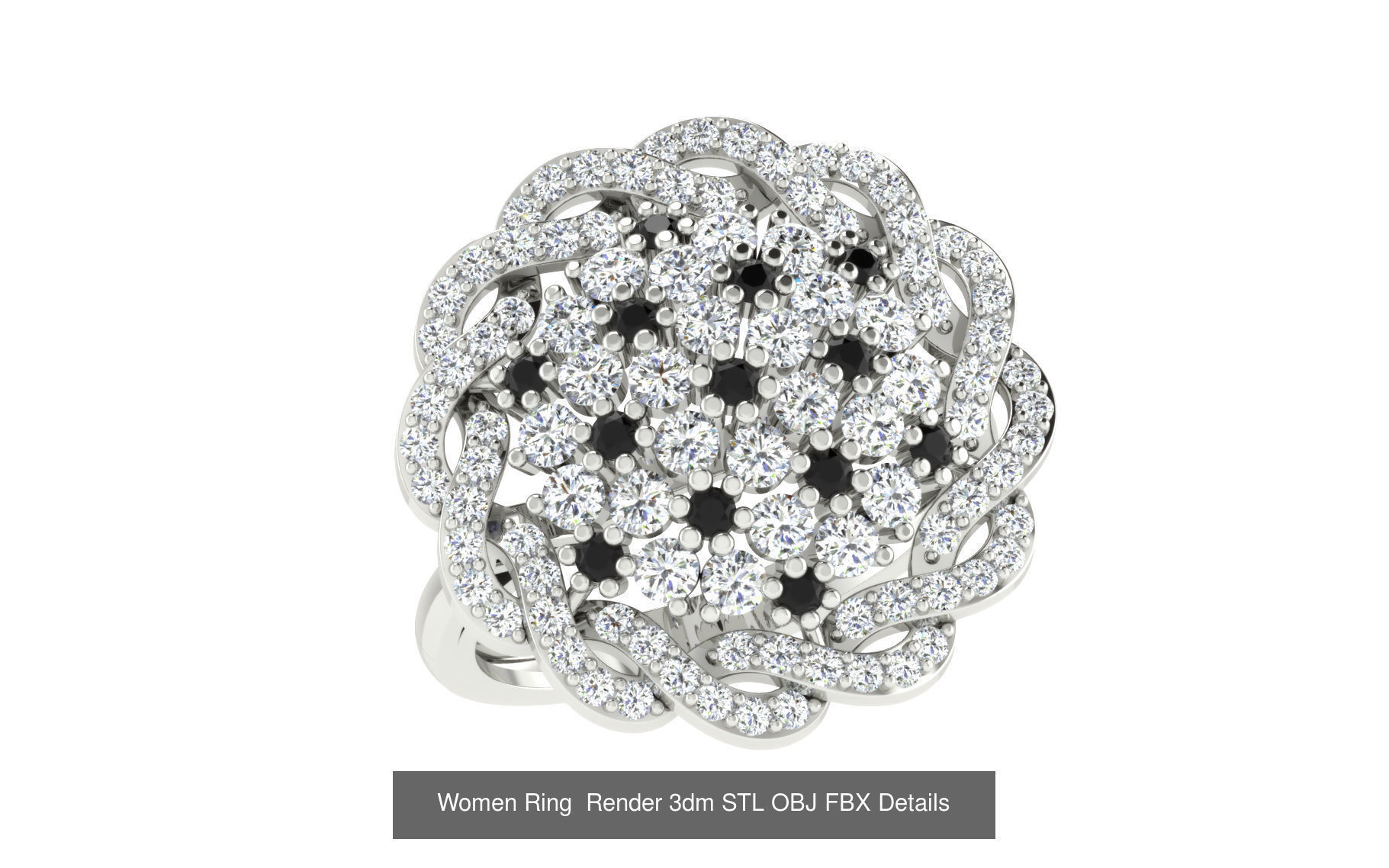 101 Women Ring Render 3dm STL OBJ FBX Details 3D Model Collection_43