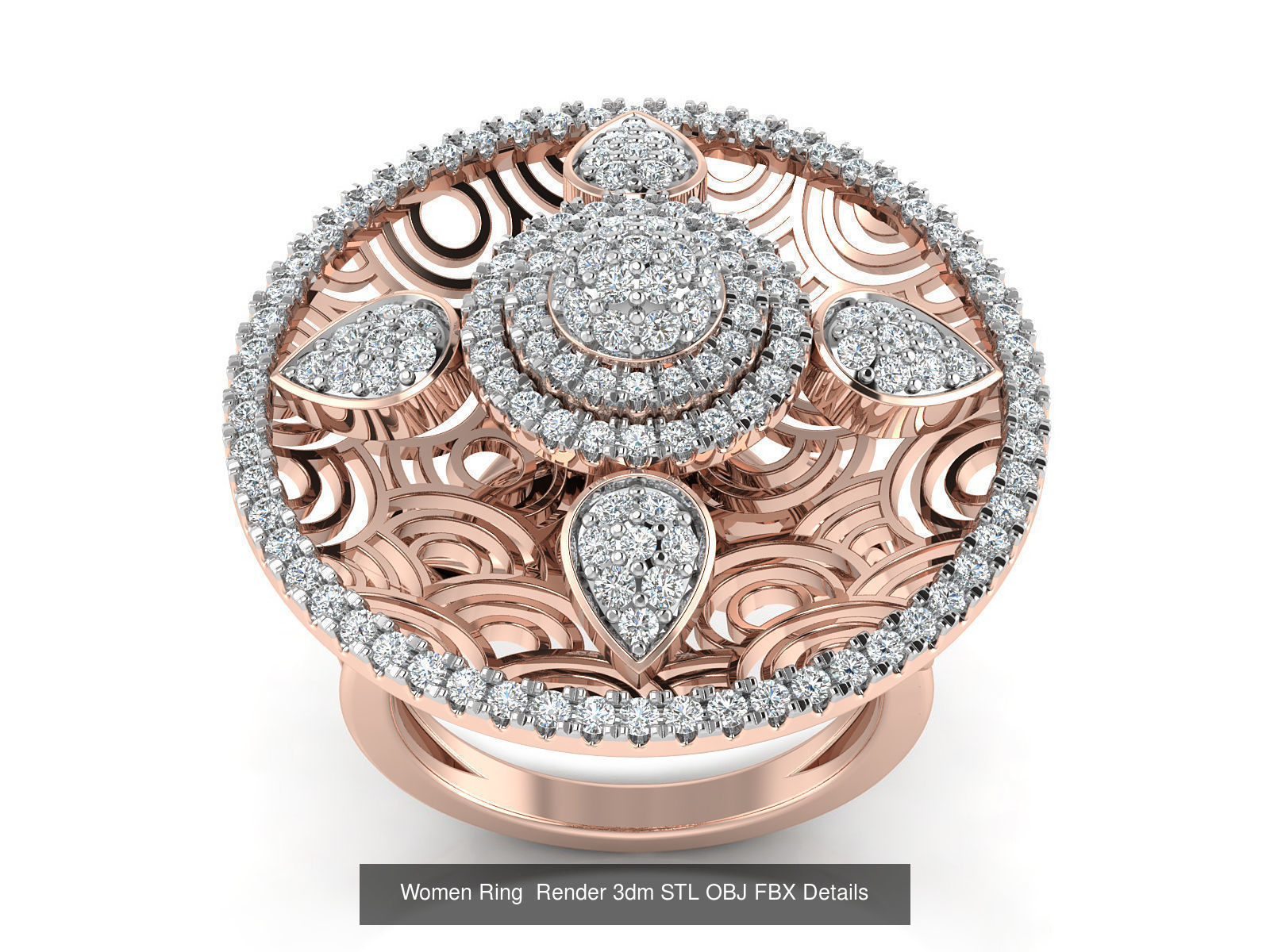 101 Women Ring Render 3dm STL OBJ FBX Details 3D Model Collection_84