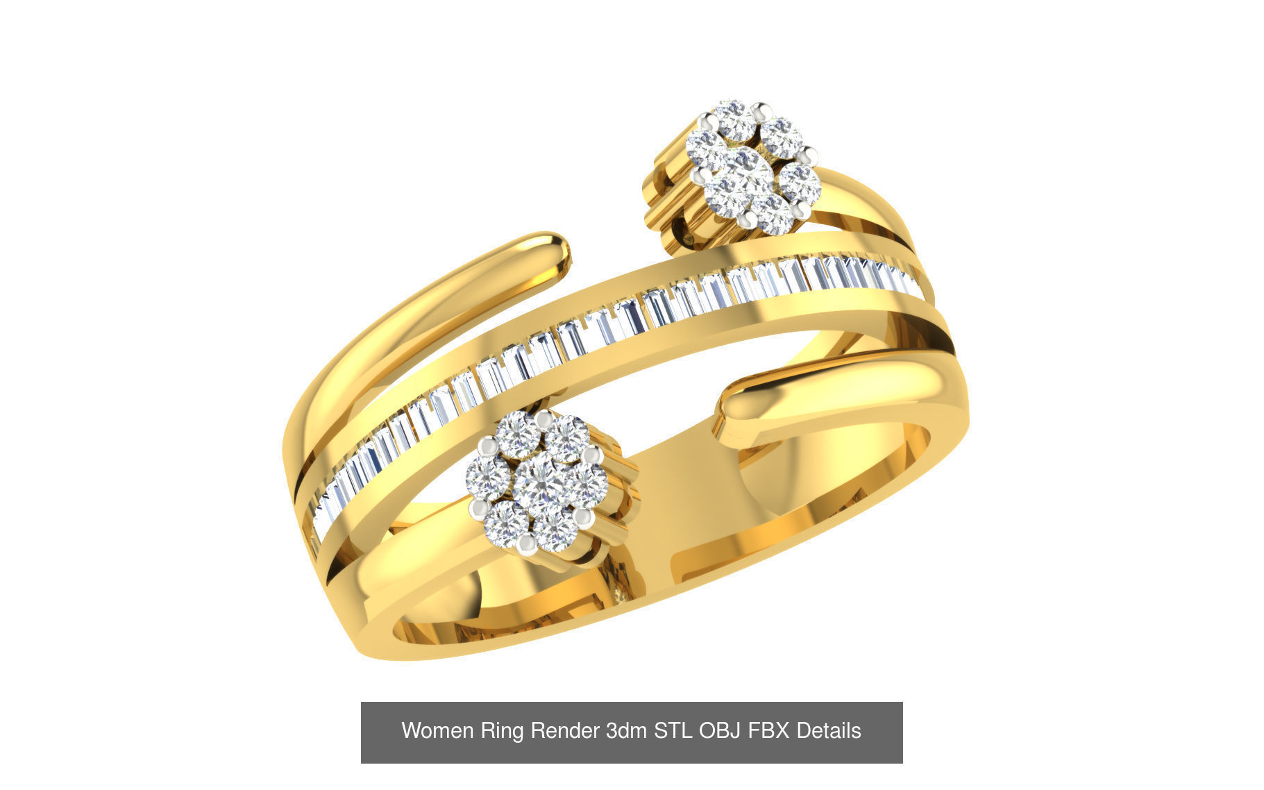 101 Women Ring Render 3dm STL OBJ FBX Details 3D Model Collection_32