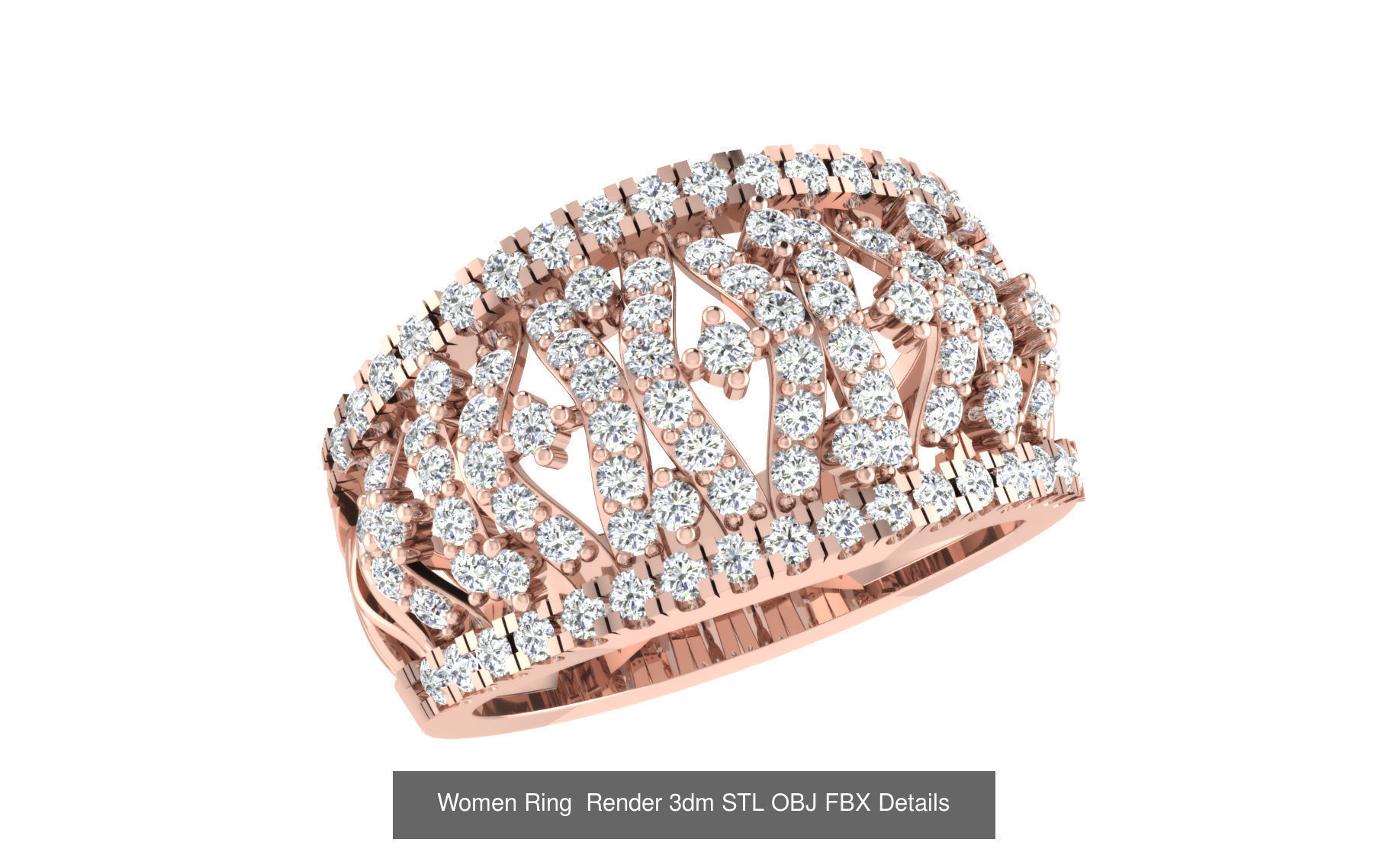 101 Women Ring Render 3dm STL OBJ FBX Details 3D Model Collection_38