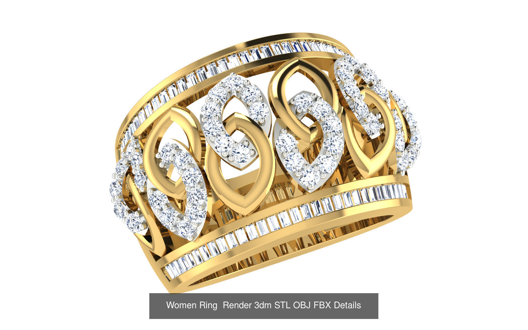 101 Women Ring Render 3dm STL OBJ FBX Details 3D Model Collection_61