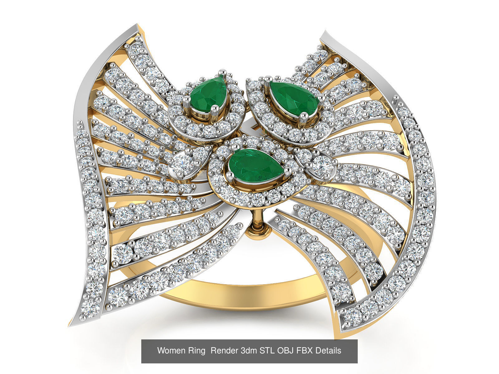 101 Women Ring Render 3dm STL OBJ FBX Details 3D Model Collection_101