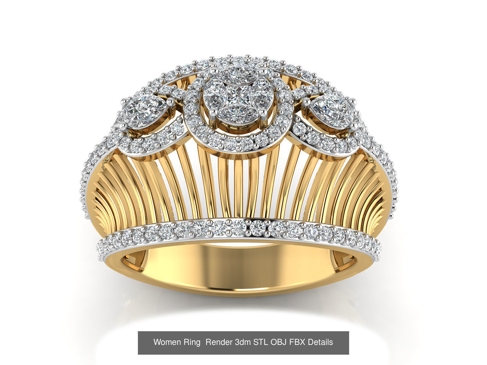 101 Women Ring Render 3dm STL OBJ FBX Details 3D Model Collection_104