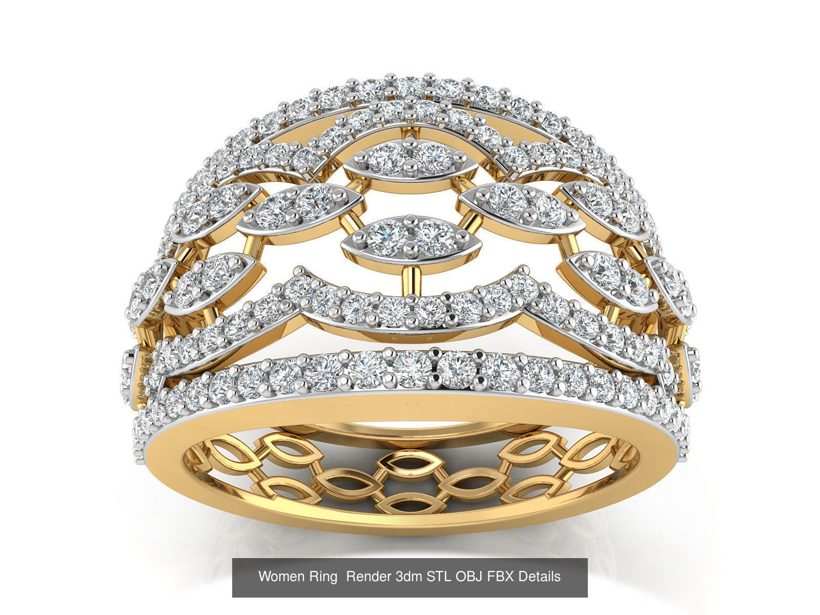101 Women Ring Render 3dm STL OBJ FBX Details 3D Model Collection_93