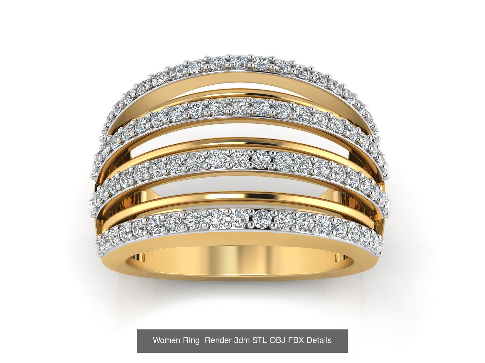 101 Women Ring Render 3dm STL OBJ FBX Details 3D Model Collection_106