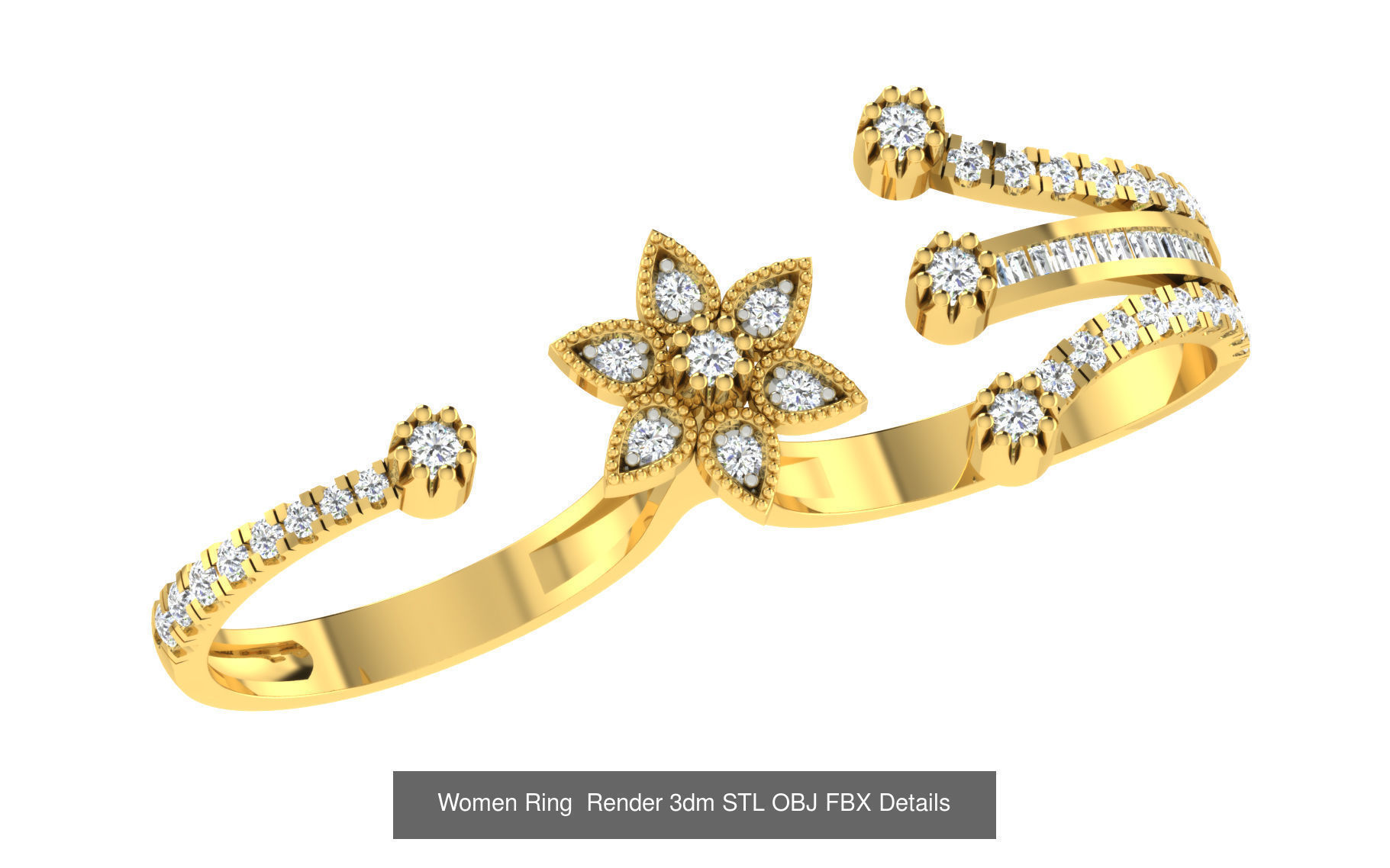 101 Women Ring Render 3dm STL OBJ FBX Details 3D Model Collection_50