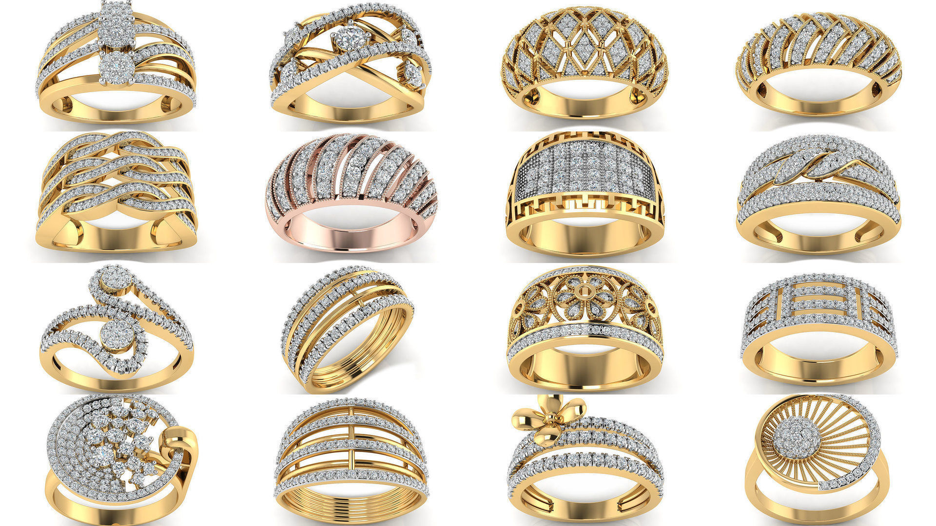 101 Women Ring Render 3dm STL OBJ FBX Details 3D Model Collection_26