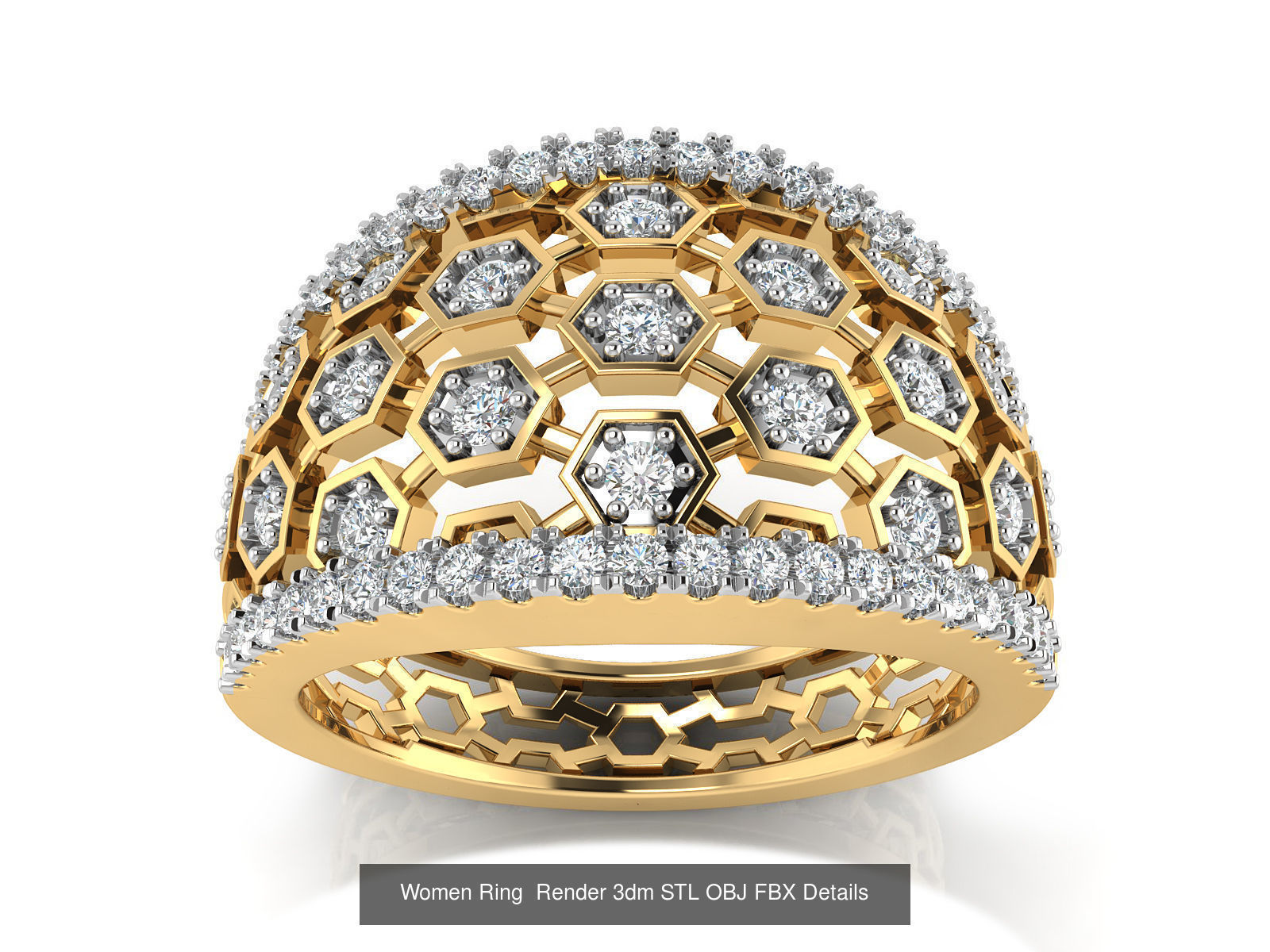 101 Women Ring Render 3dm STL OBJ FBX Details 3D Model Collection_127