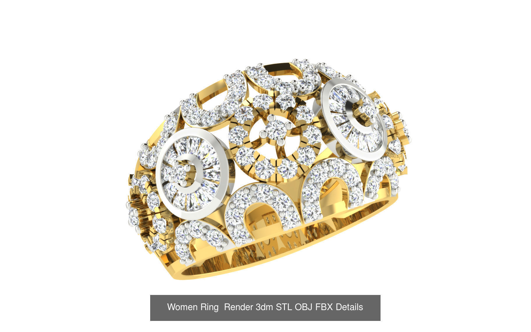 101 Women Ring Render 3dm STL OBJ FBX Details 3D Model Collection_51
