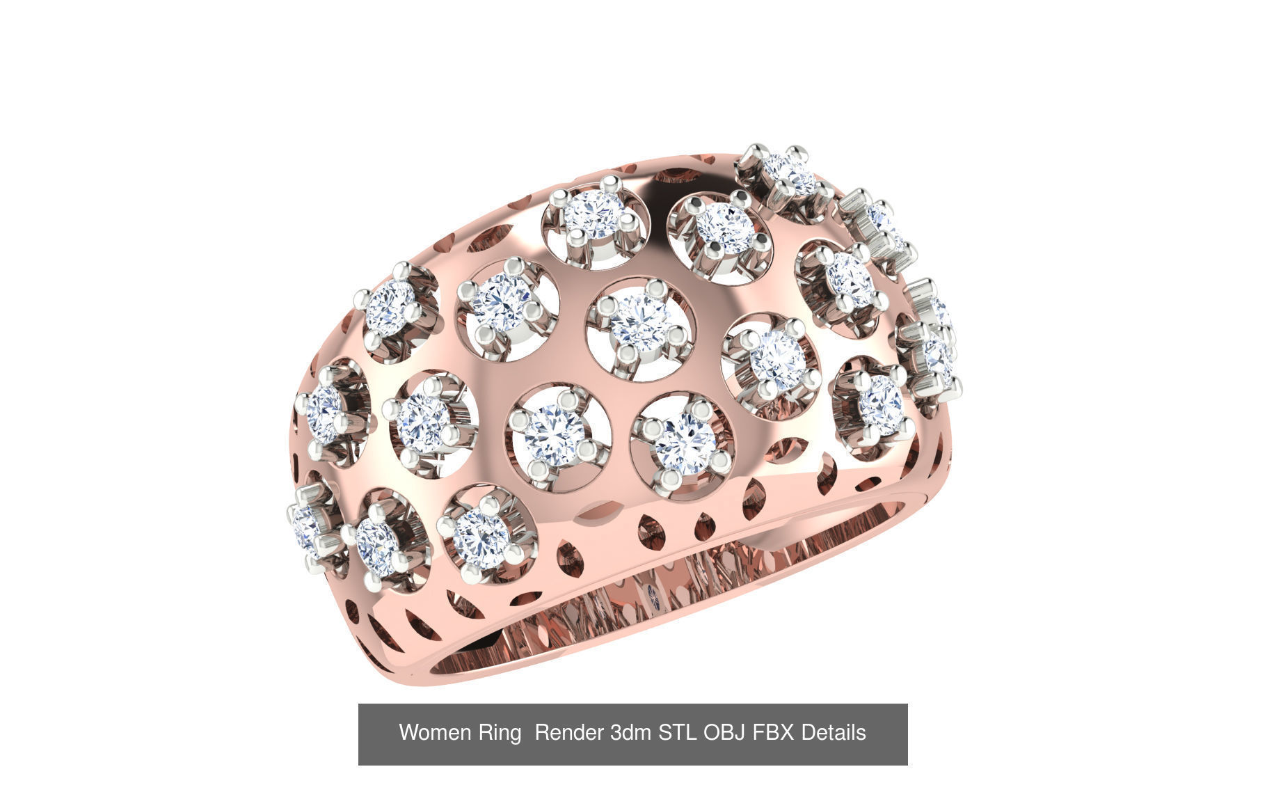 101 Women Ring Render 3dm STL OBJ FBX Details 3D Model Collection_70