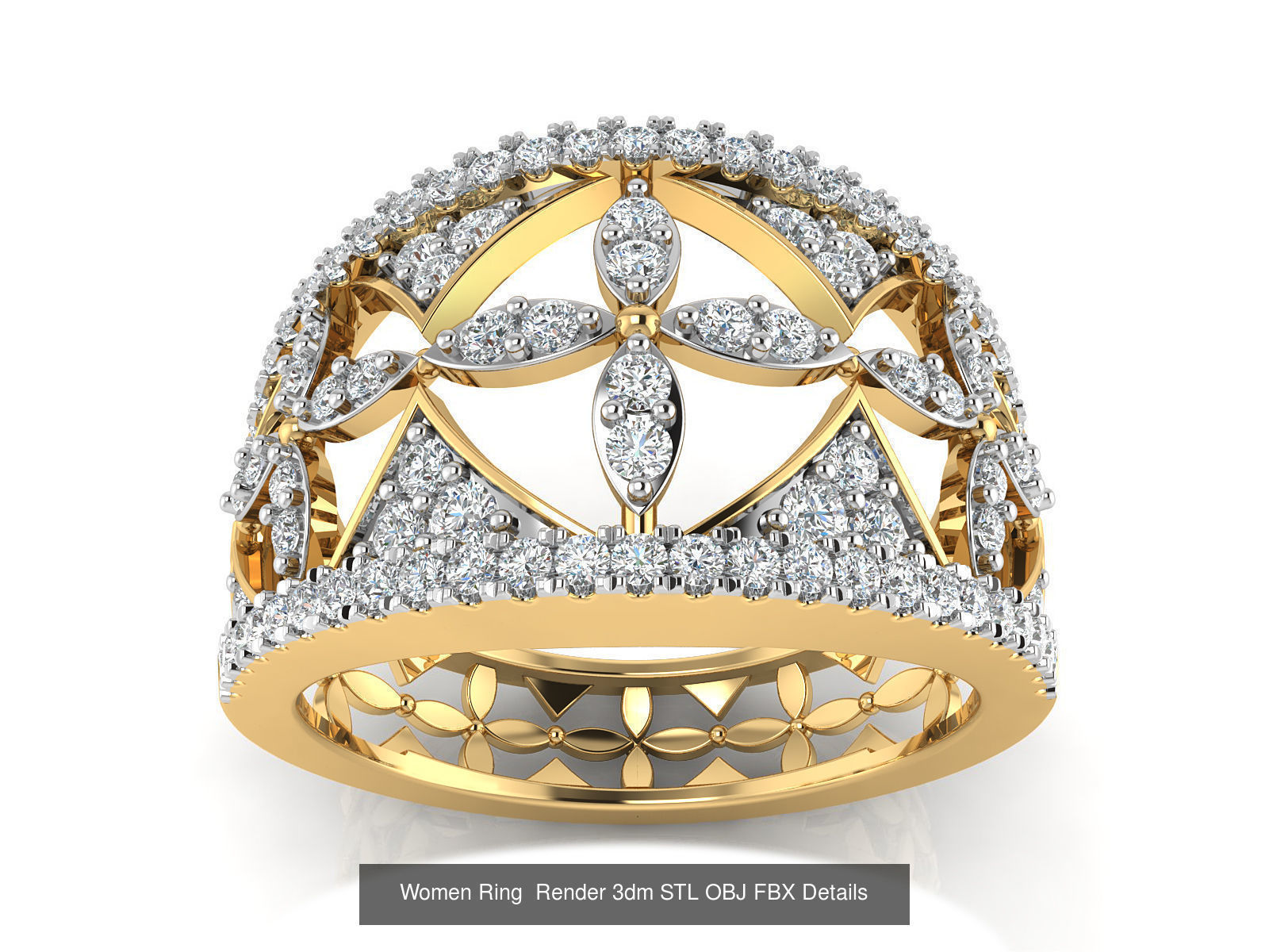 101 Women Ring Render 3dm STL OBJ FBX Details 3D Model Collection_129