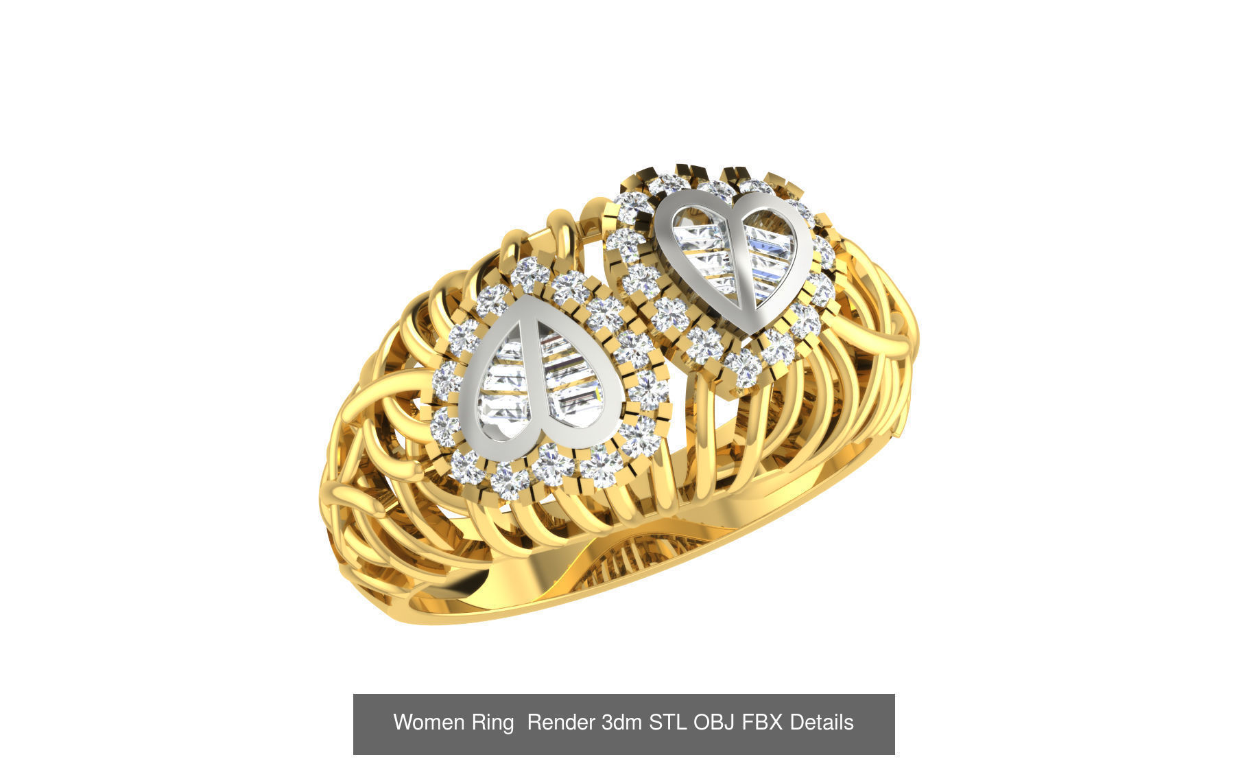 101 Women Ring Render 3dm STL OBJ FBX Details 3D Model Collection_56